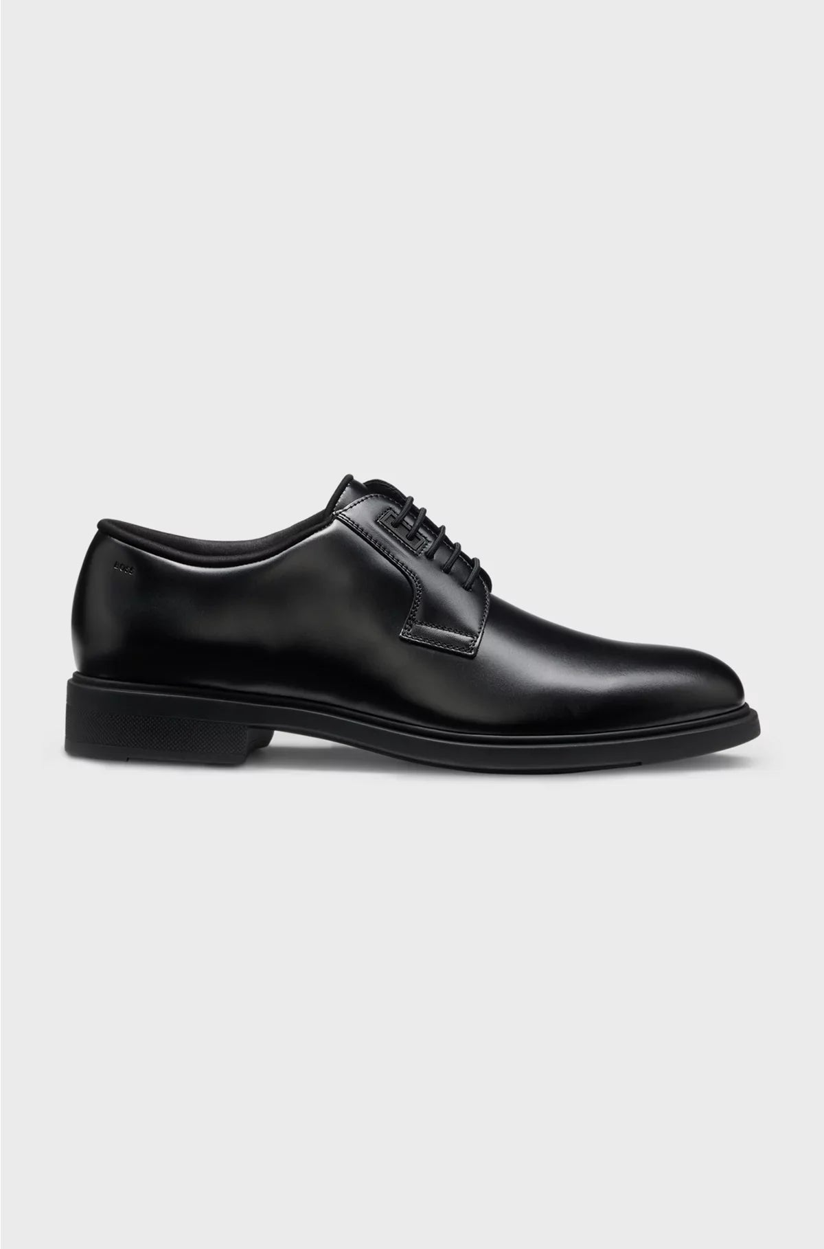 ITALIAN-MADE LEATHER DERBY SHOES WITH PIPED TRIMS