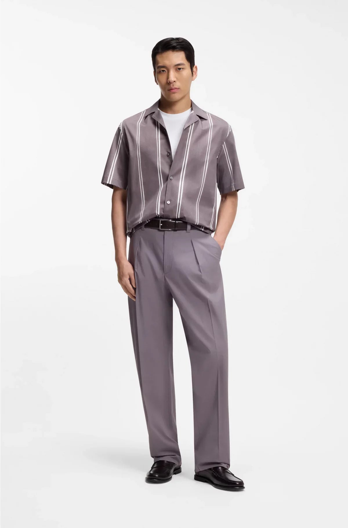 COTTON-JERSEY T-SHIRT WITH SIGNATURE-STRIPE CUFFS