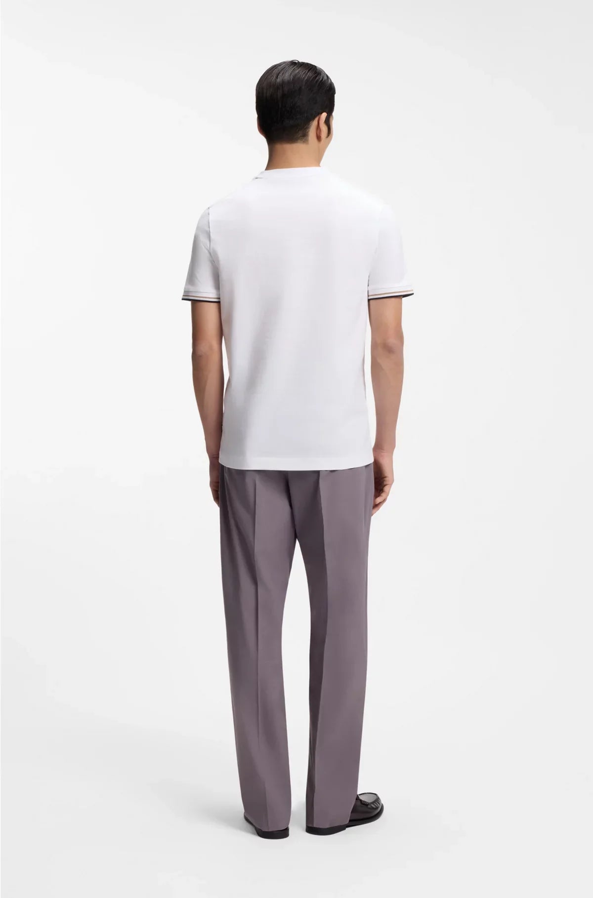 COTTON-JERSEY T-SHIRT WITH SIGNATURE-STRIPE CUFFS