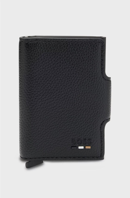 PORTA CARTE IN SIMILPELLE GRANA CON CUSTODIA IN ALLUMINIO