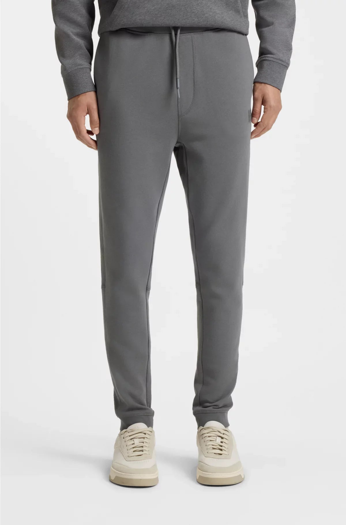 COTTON-TERRY TRACKSUIT BOTTOMS WITH LOGO PATCH