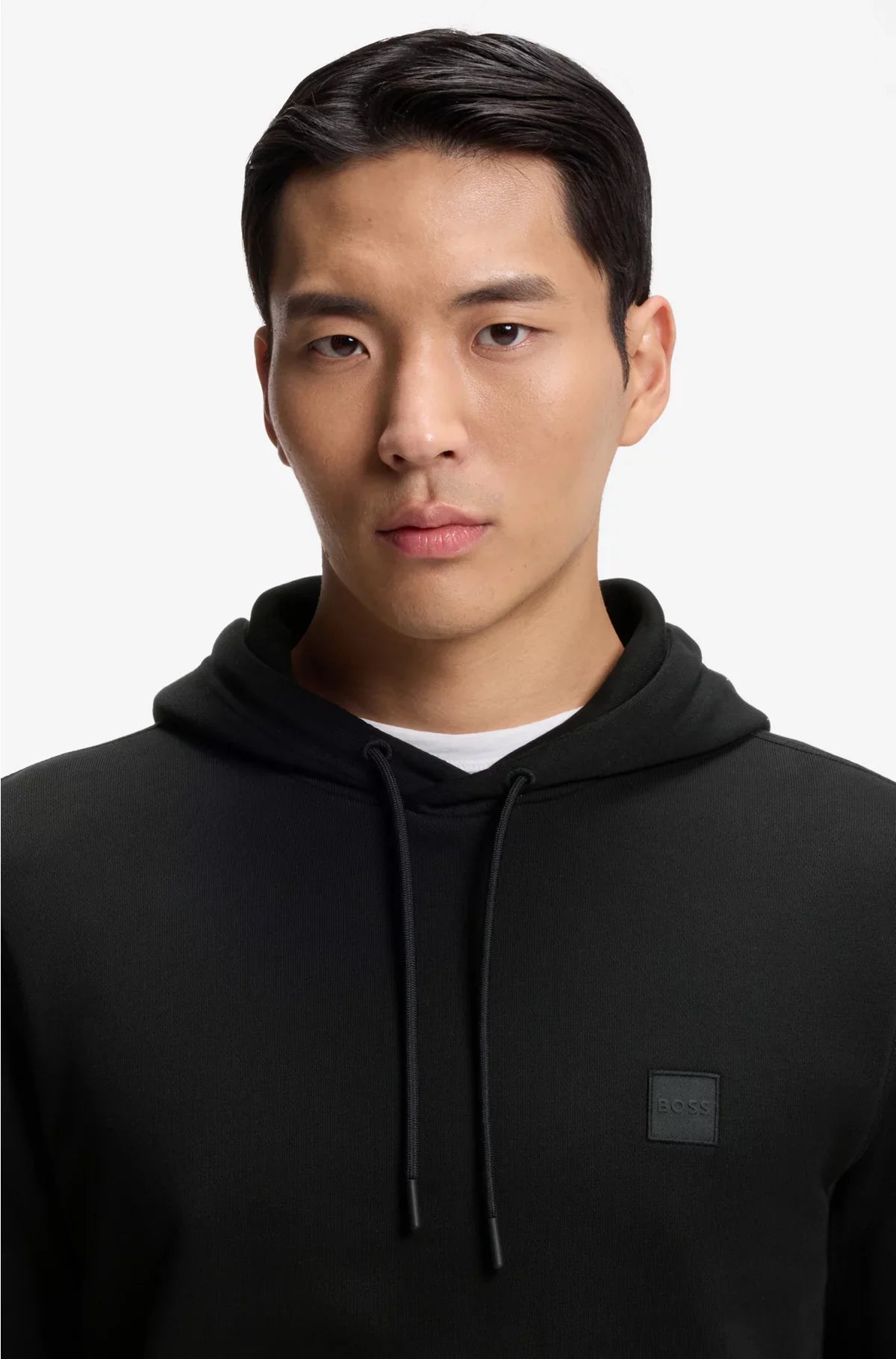 COTTON-TERRY HOODIE WITH LOGO PATCH