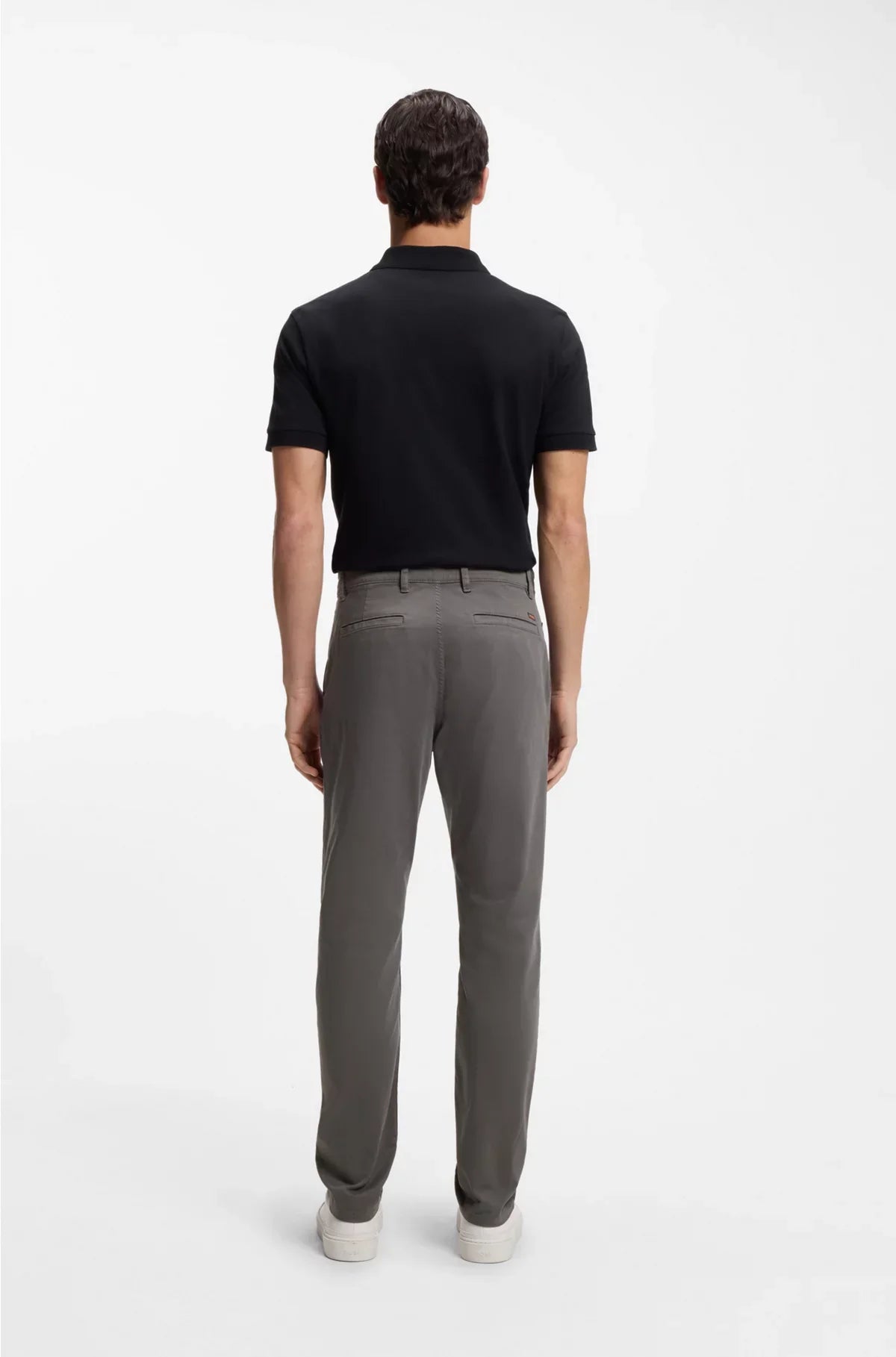 CHINO A VITA SFUMATA IN RASO DI COTONE STRETCH