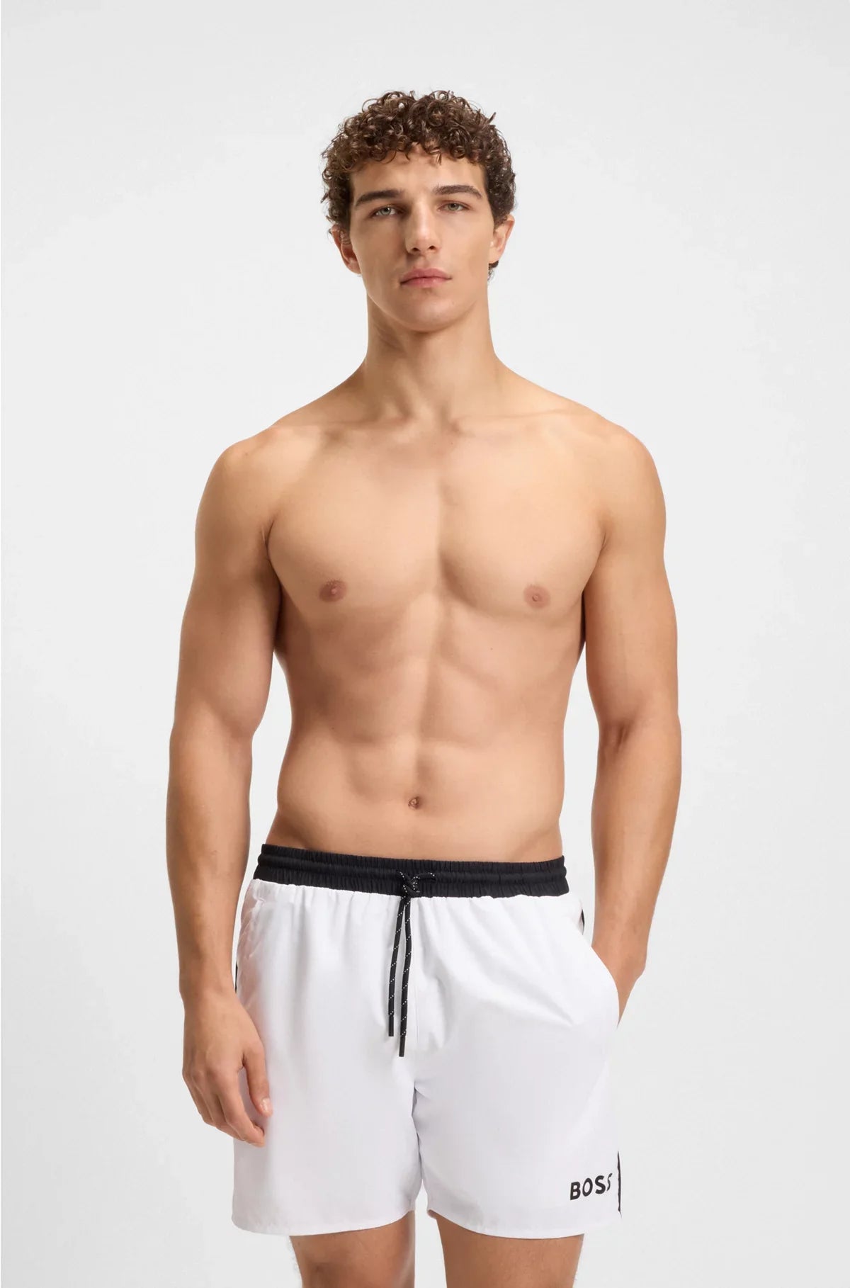 SWIM SHORTS WITH CONTRAST LOGO