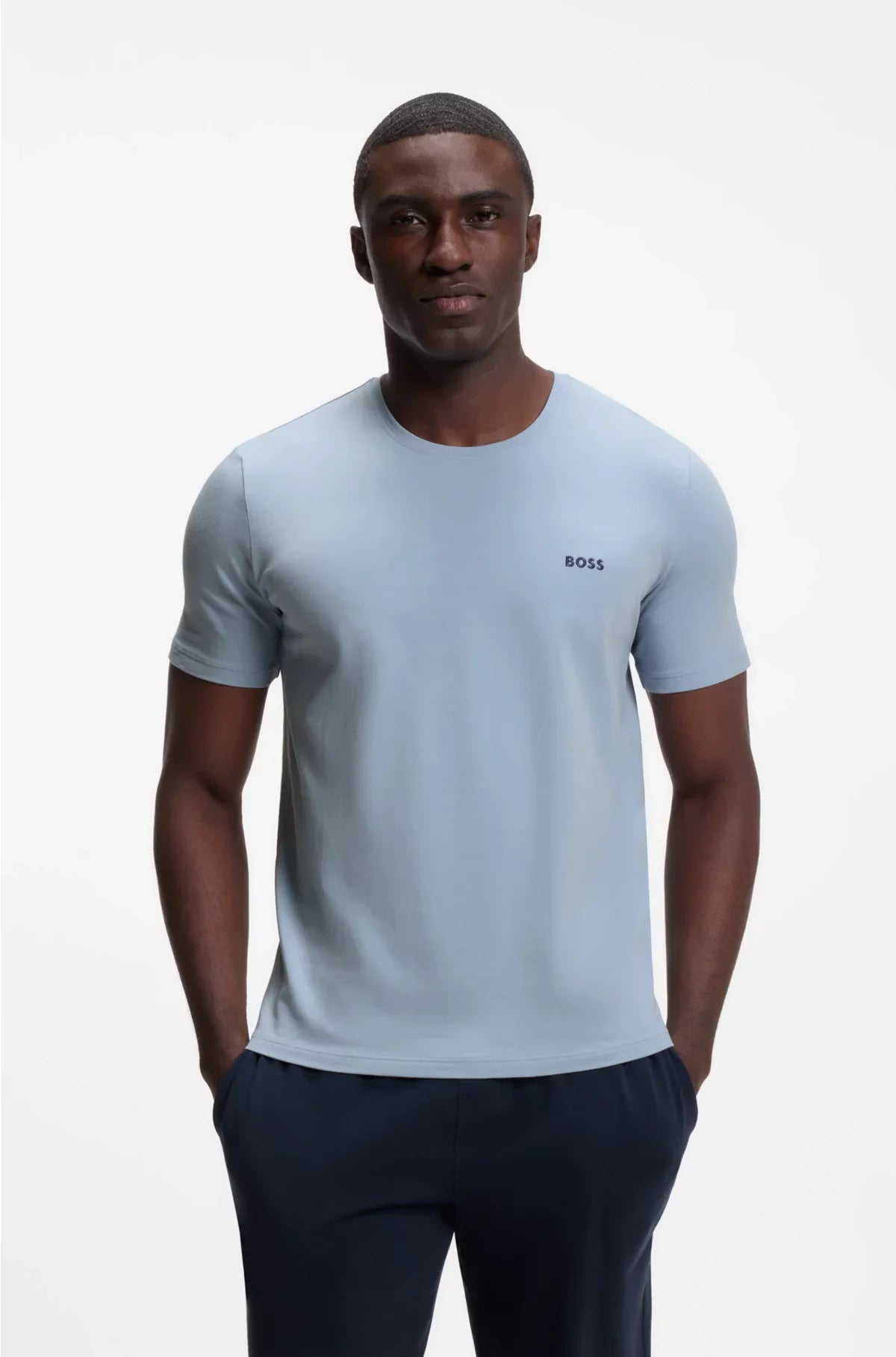EMBROIDERED-LOGO T-SHIRT IN STRETCH COTTON