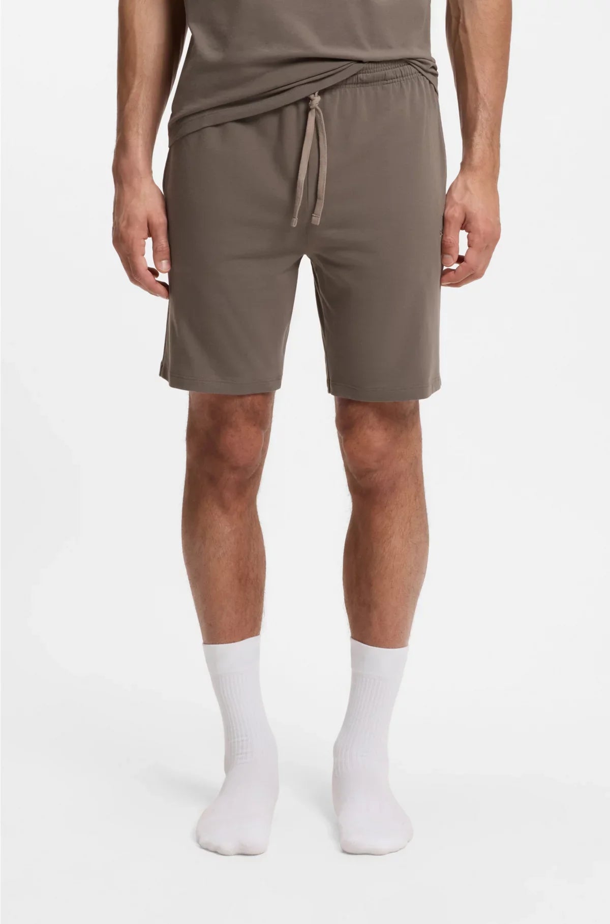 STRETCH-COTTON SHORTS WITH EMBROIDERED LOGO