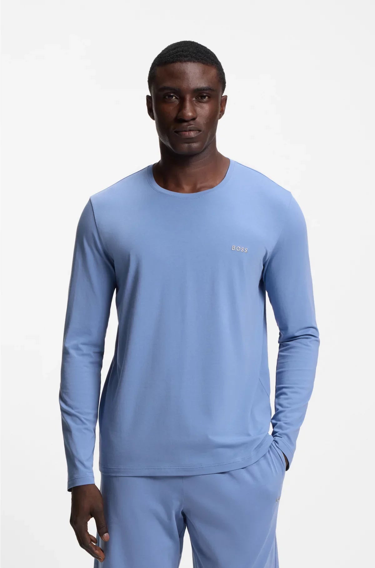 STRETCH-COTTON T-SHIRT WITH EMBROIDERED LOGO
