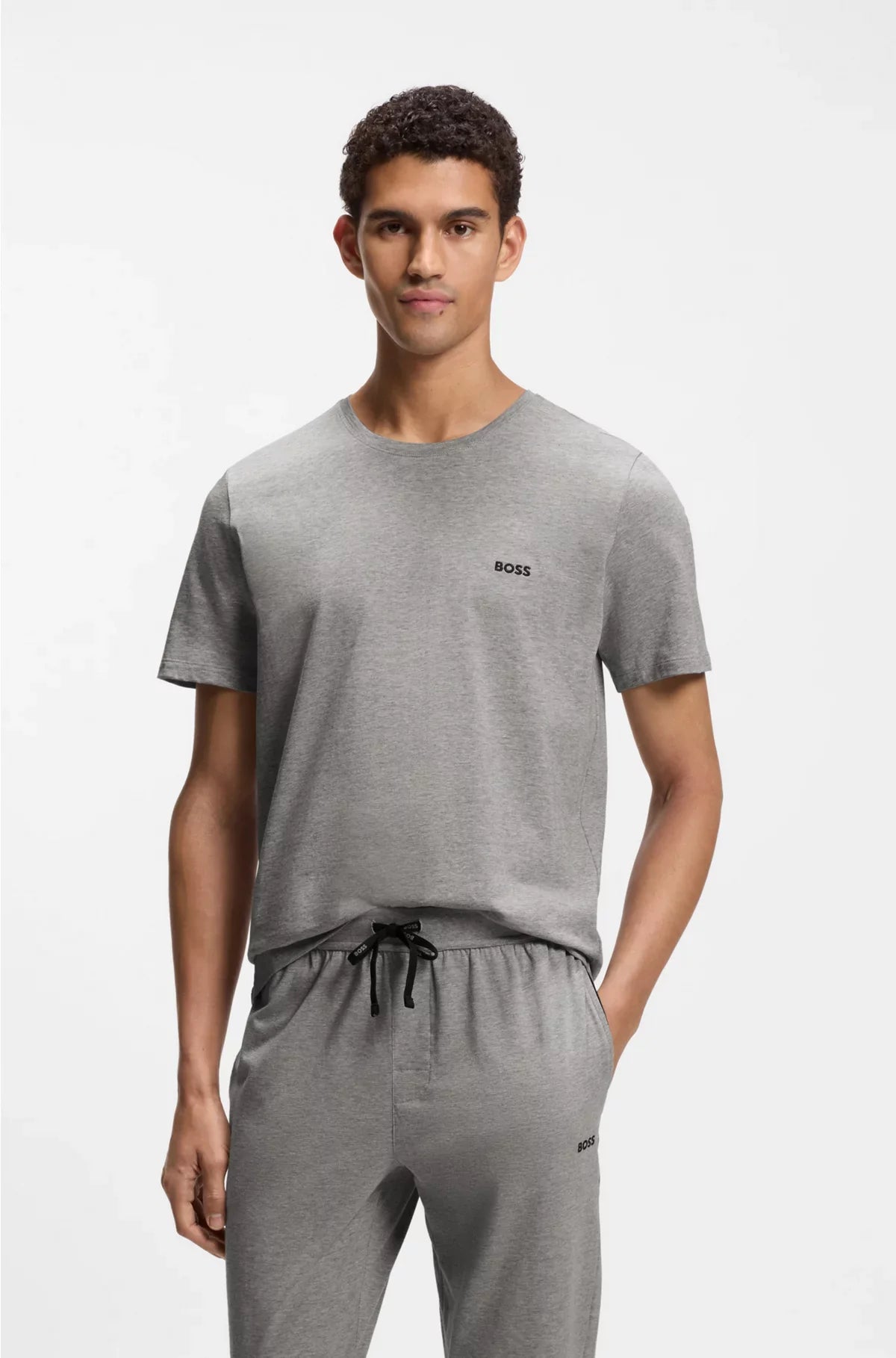 STRETCH-COTTON T-SHIRT WITH EMBROIDERED LOGO