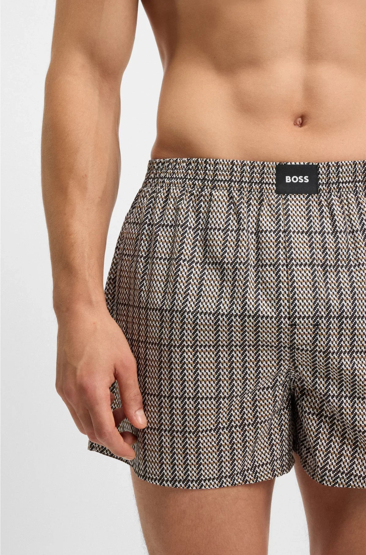TWO-PACK OF COTTON-POPLIN PYJAMA SHORTS WITH LOGOS