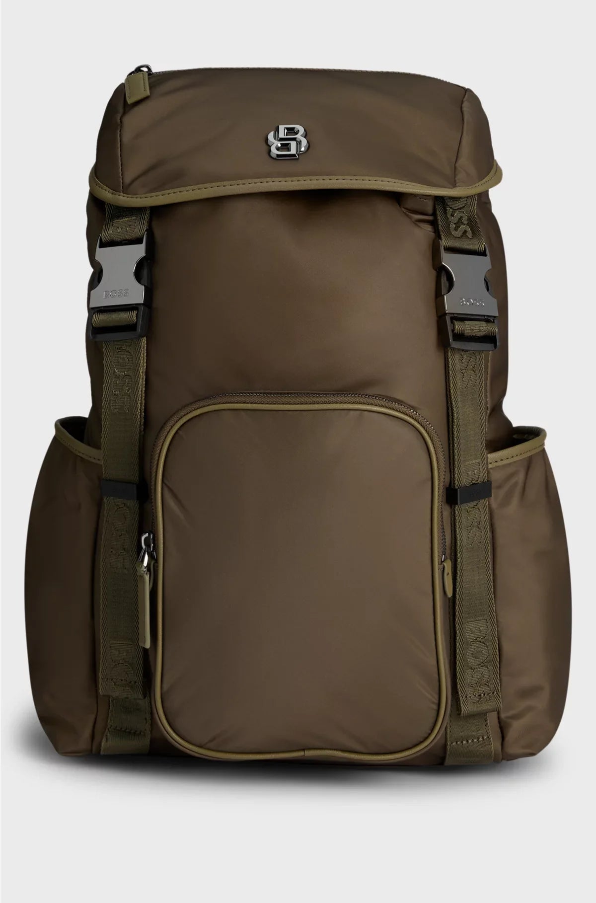 TWILL BACKPACK WITH DOUBLE B MONOGRAM