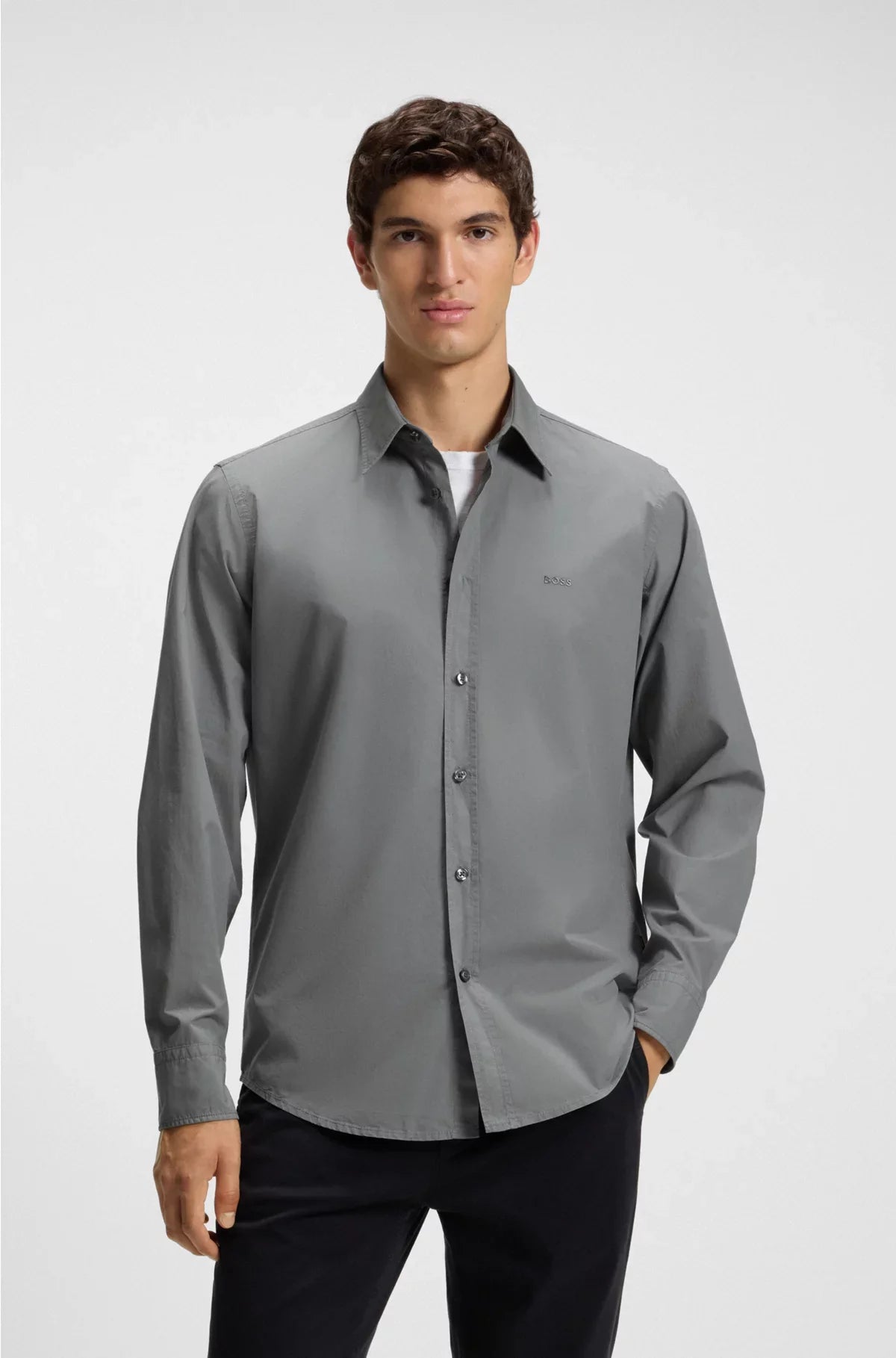 REGULAR-FIT SHIRT IN COTTON POPLIN