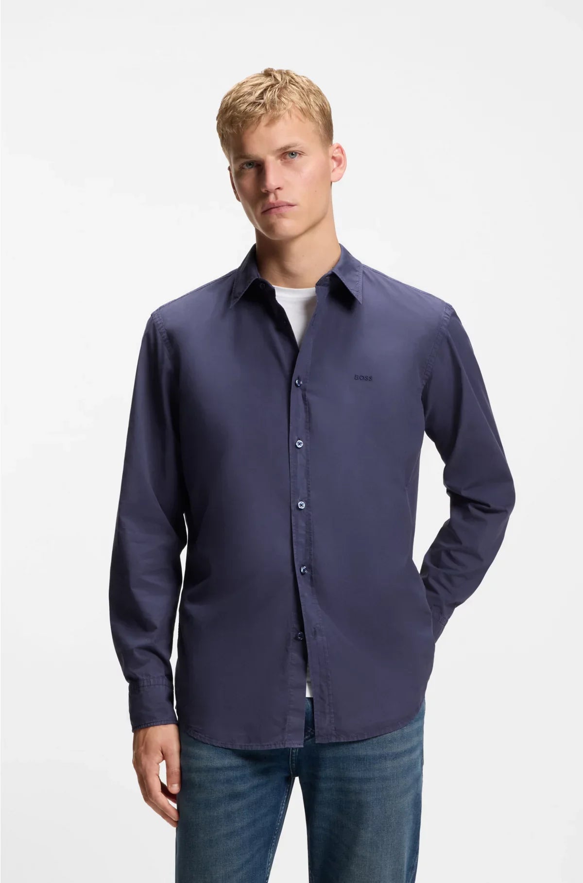 REGULAR-FIT SHIRT IN COTTON POPLIN