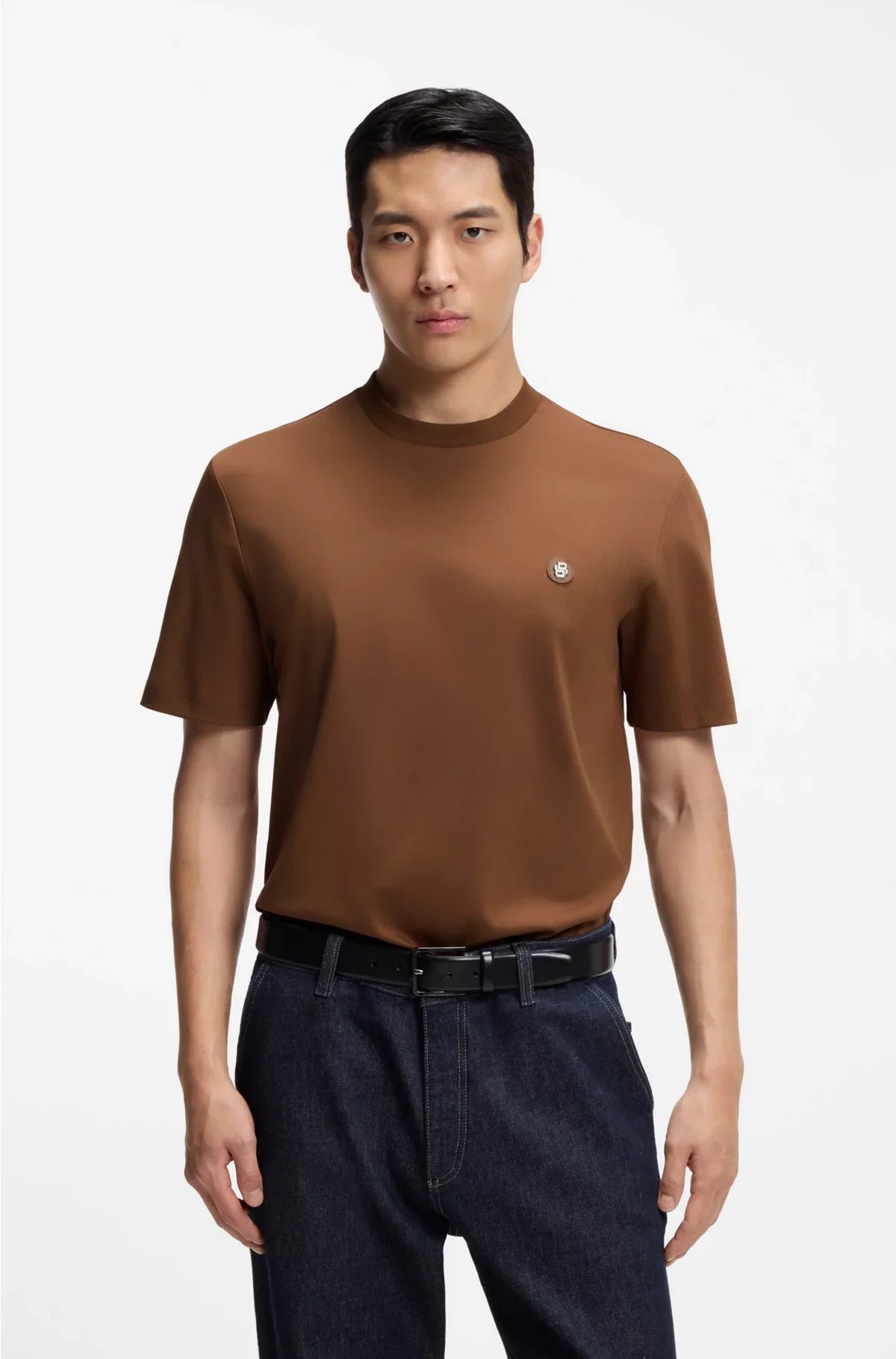 REGULAR-FIT T-SHIRT IN COTTON WITH DOUBLE B MONOGRAM