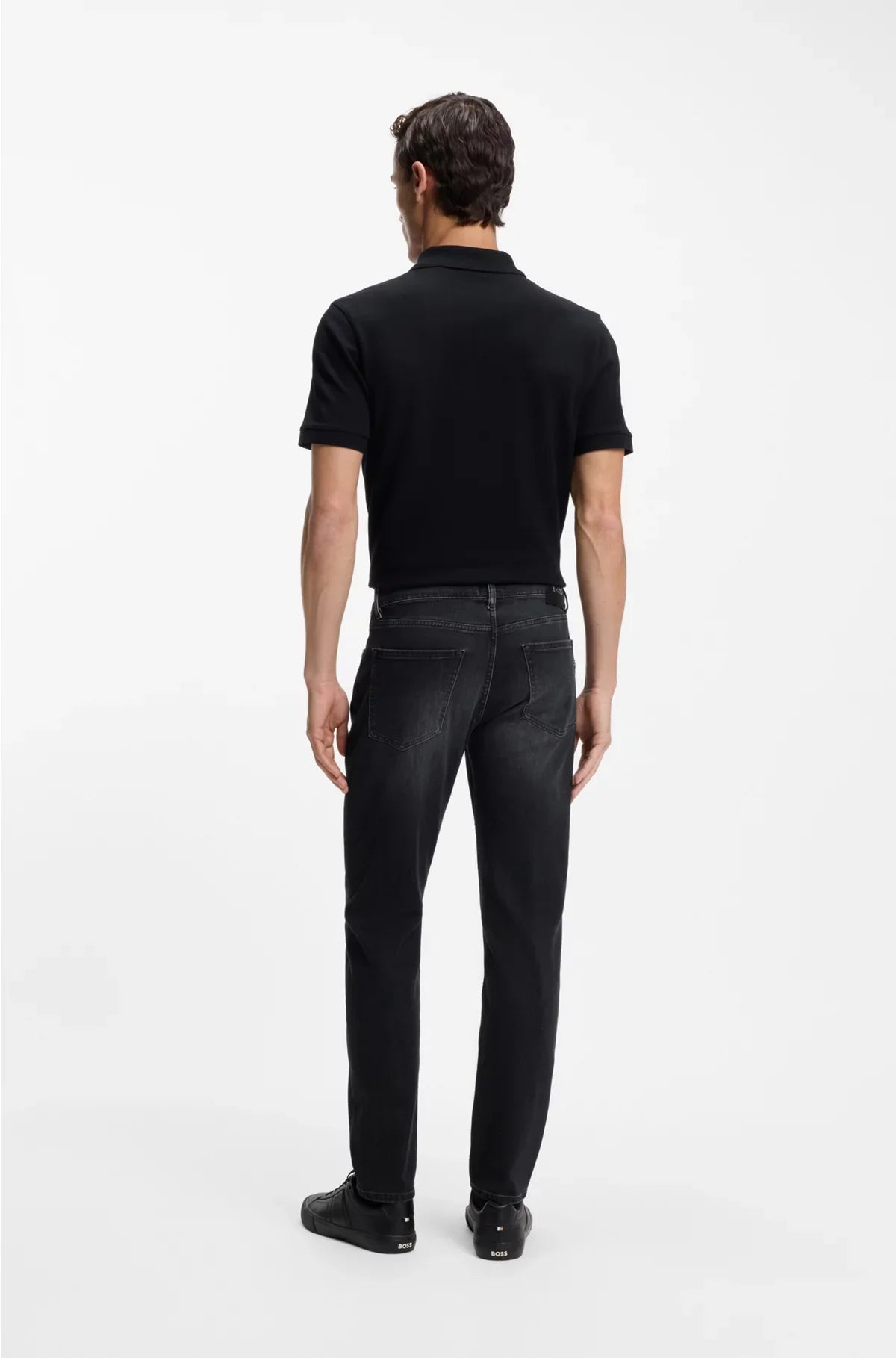 MAINE REGULAR-FIT JEANS IN SUPER-SOFT BLACK ITALIAN DENIM