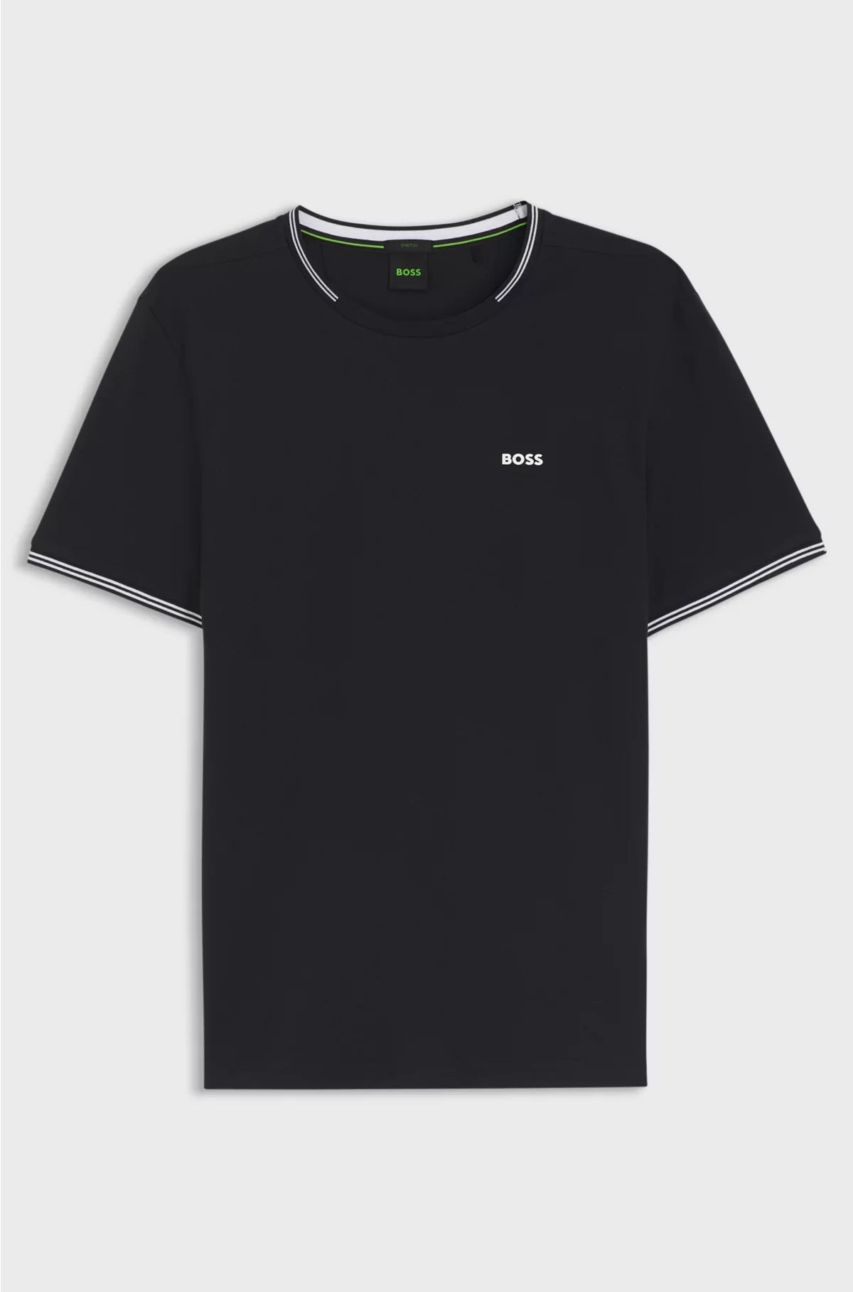 STRETCH-COTTON T-SHIRT WITH STRIPES AND LOGO
