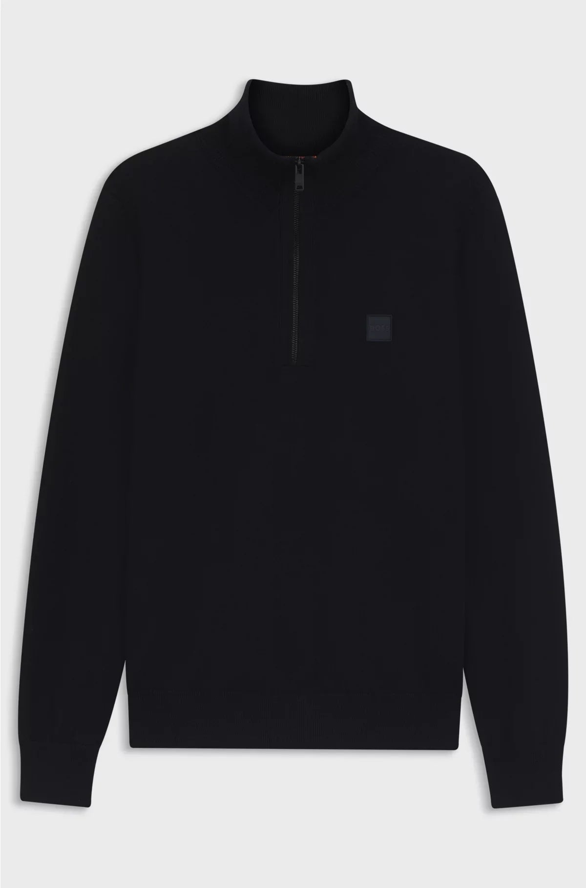 LOGO-PATCH ZIP-NECK SWEATER IN COTTON AND CASHMERE
