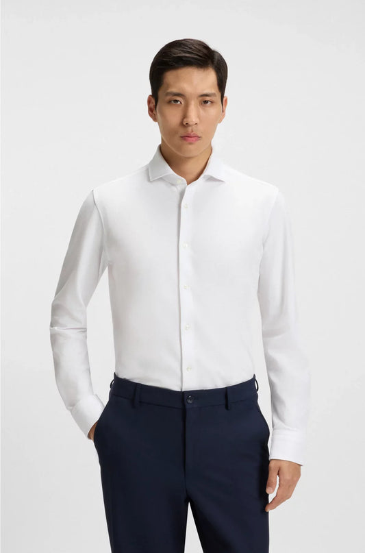 CAMICIA SLIM FIT IN JERSEY DI PIQUÉ DI COTONE