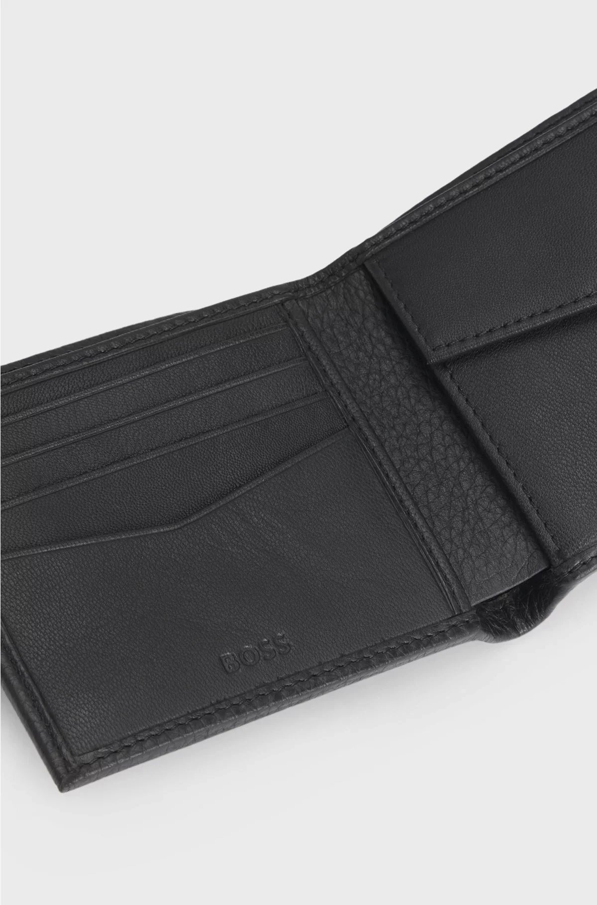 GRAINED-LEATHER WALLET WITH LOGO LETTERING