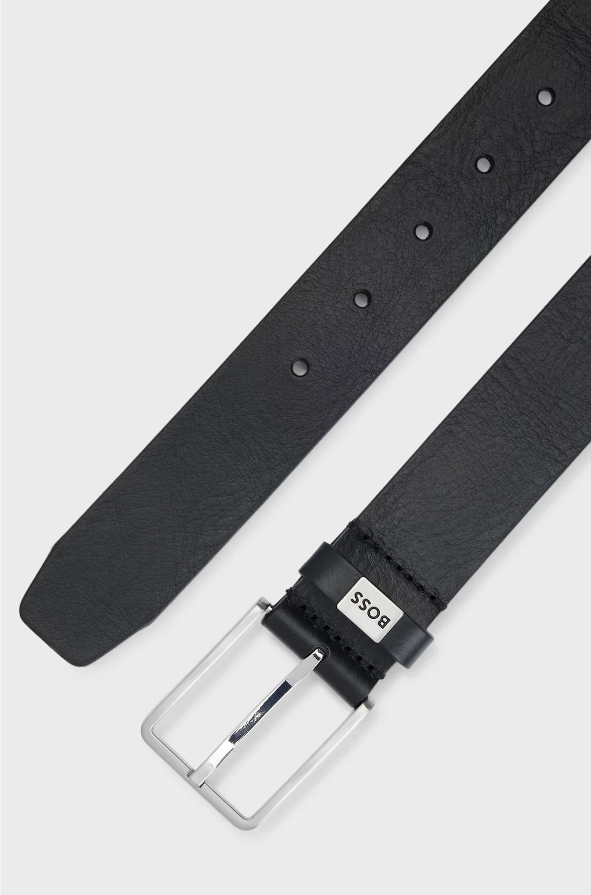 ITALIAN-LEATHER BELT WITH LOGO KEEPER
