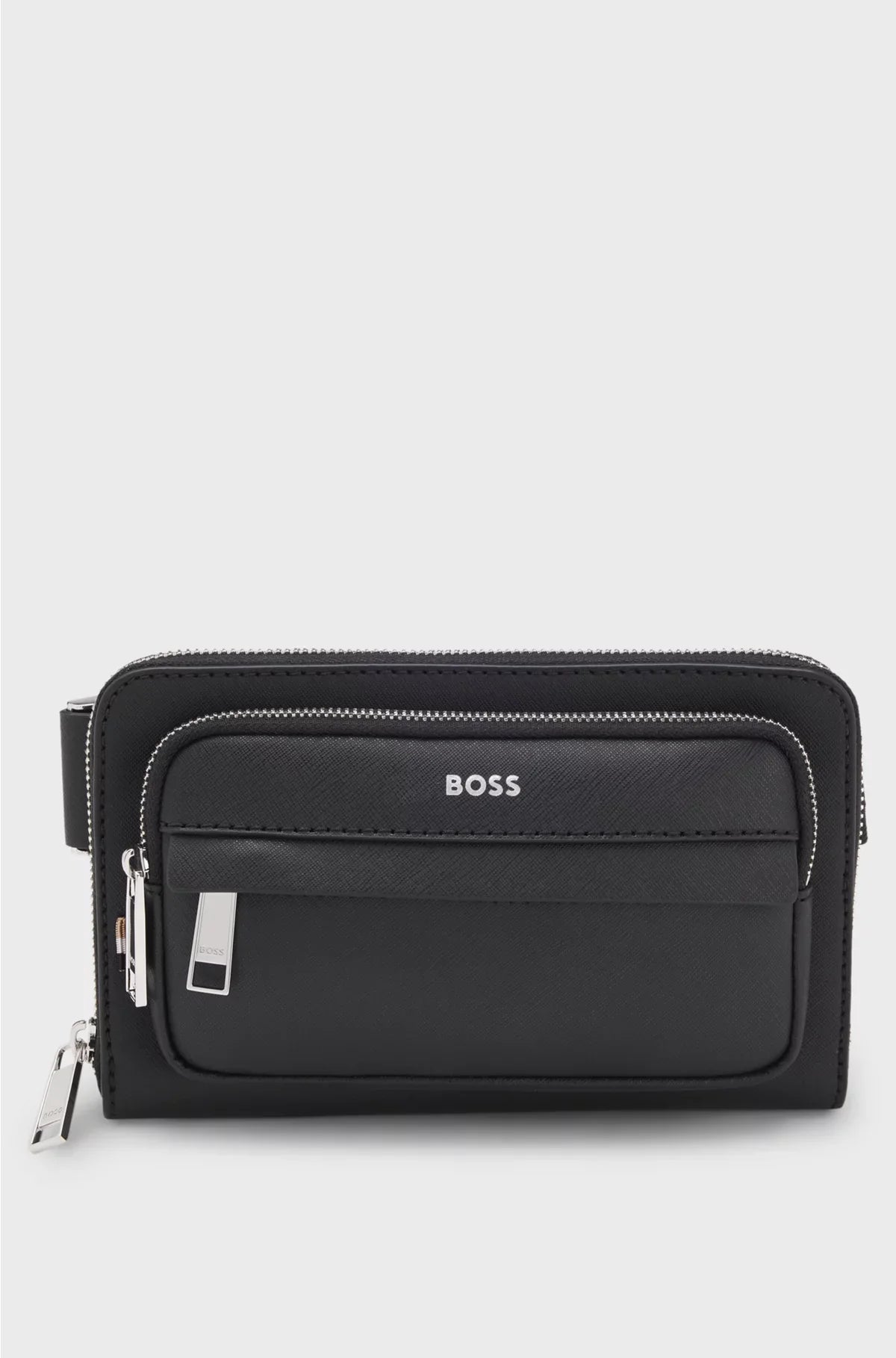 STRUCTURED CROSSBODY BAG WITH BRANDED TRIMS