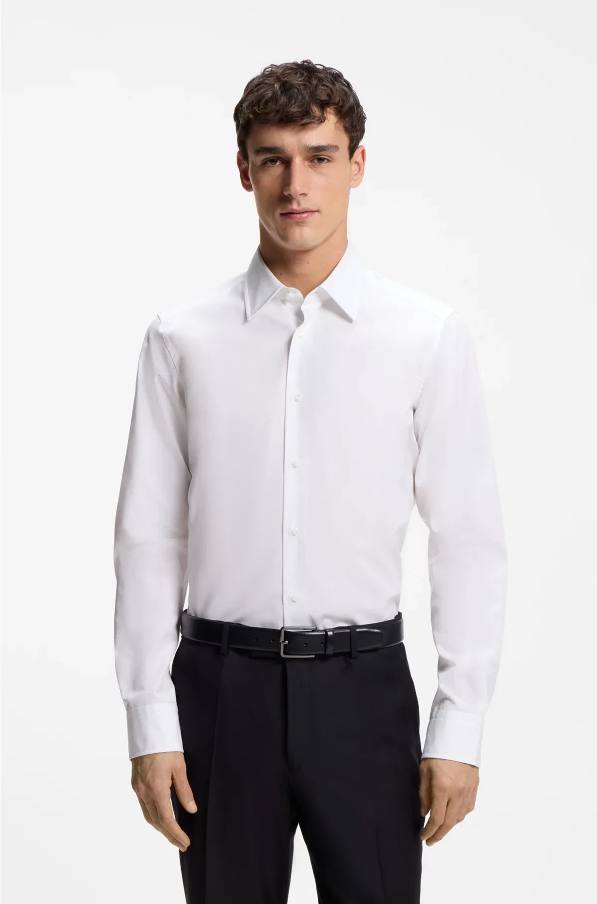 REGULAR-FIT SHIRT IN ITALIAN-MADE COTTON POPLIN