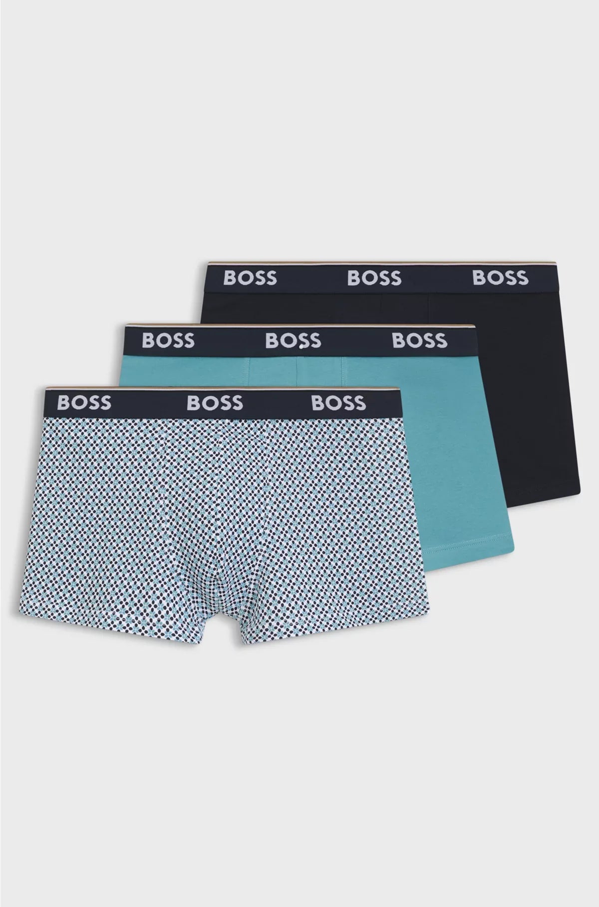 THREE-PACK OF LOGO-WAISTBAND TRUNKS IN STRETCH COTTON