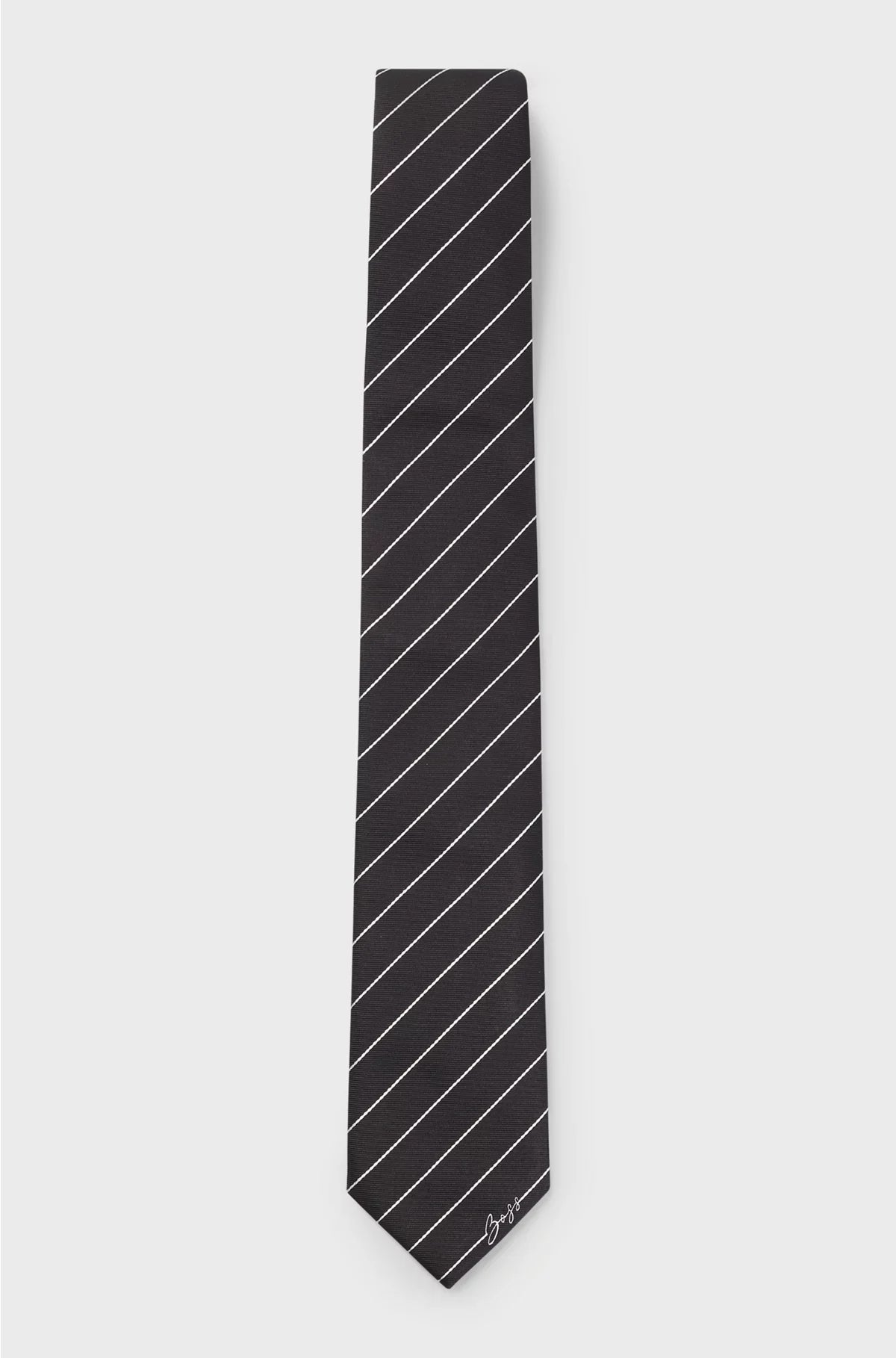 SILK-JACQUARD TIE WITH DIAGONAL STRIPES