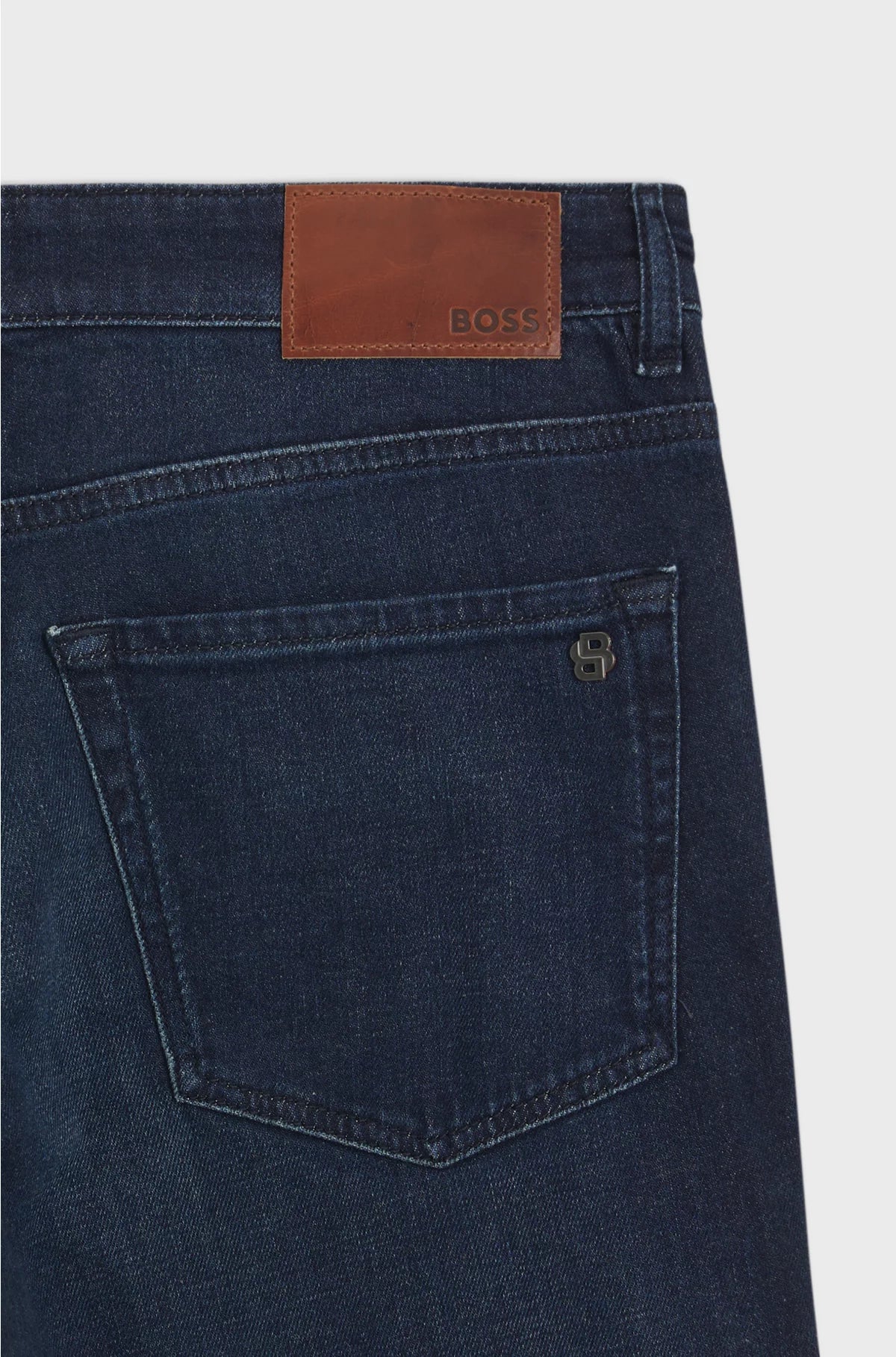 TAPERED-FIT JEANS IN BLUE COMFORT-STRETCH DENIM