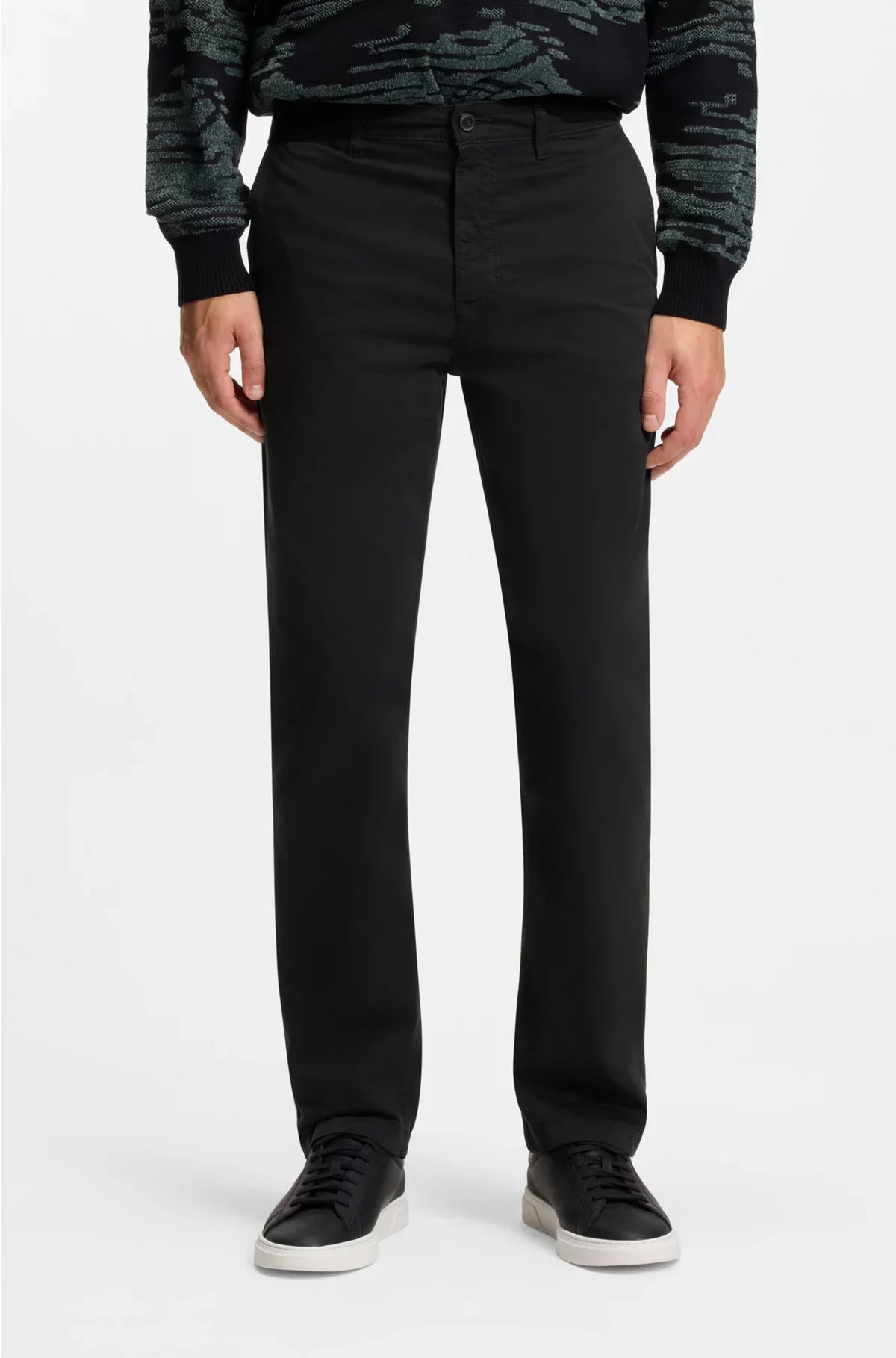 REGULAR-FIT TROUSERS IN STRETCH-COTTON SATIN