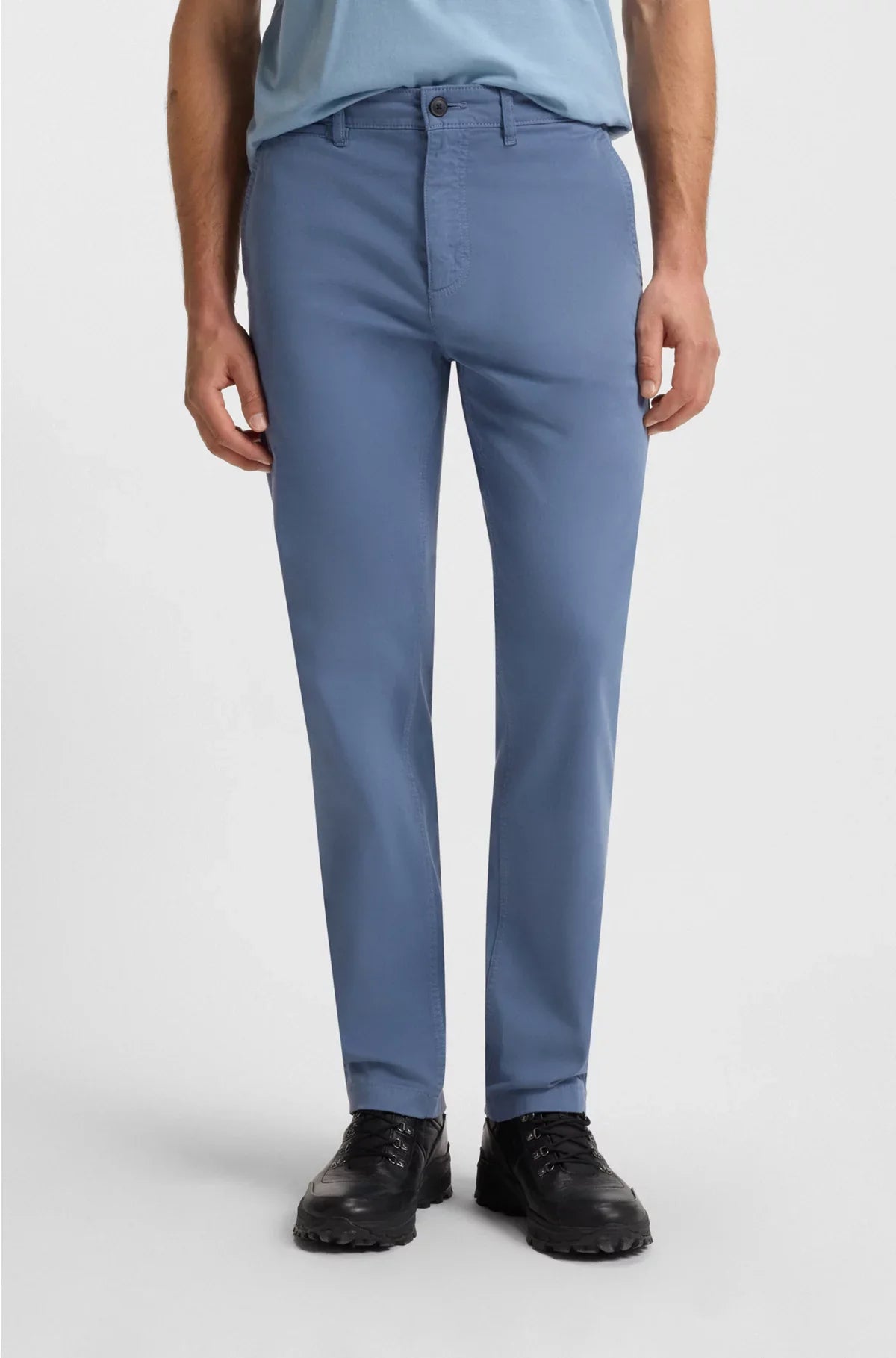 REGULAR-FIT TROUSERS IN STRETCH-COTTON SATIN