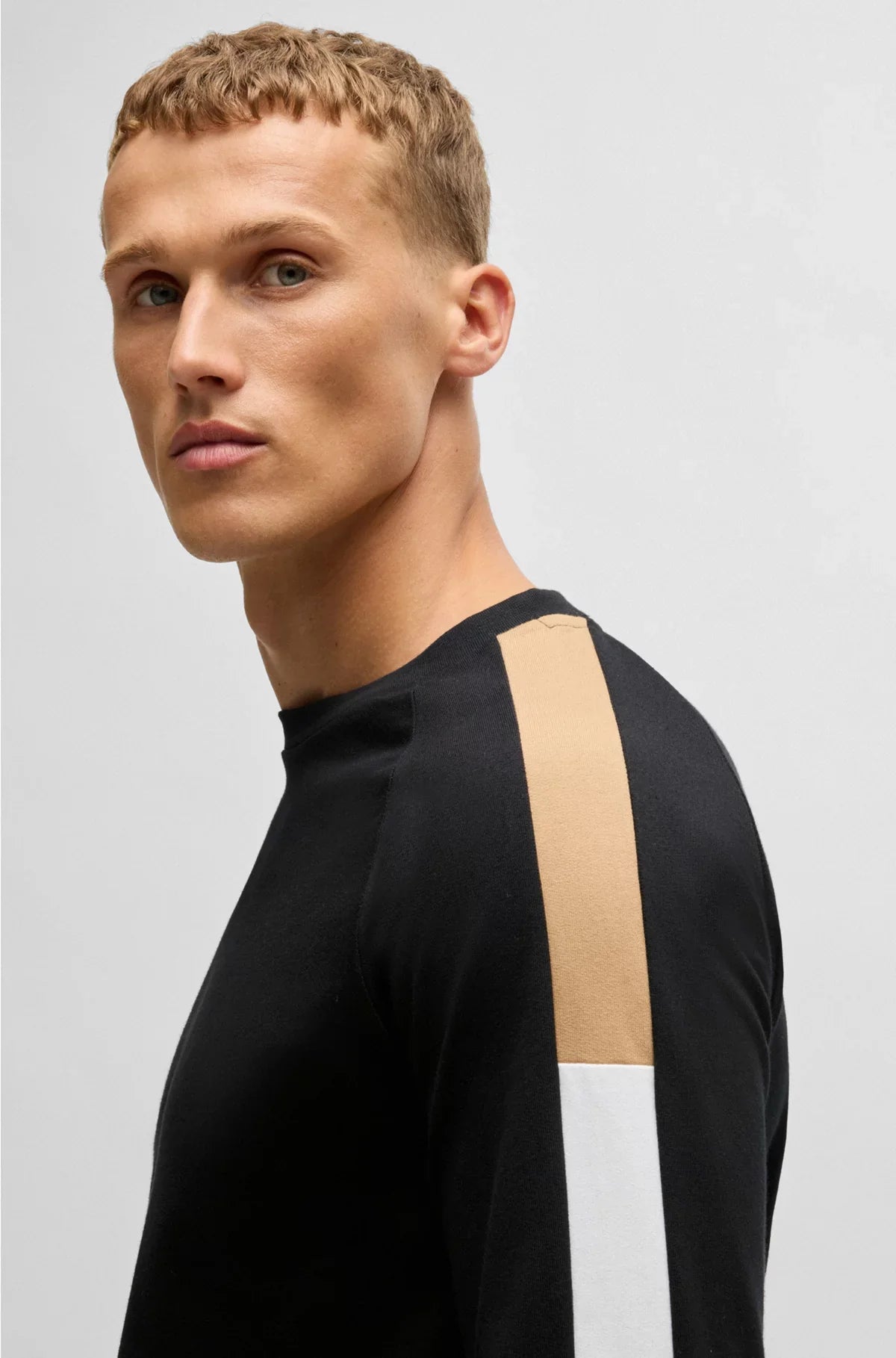 REGULAR-FIT SWEATSHIRT IN COTTON TERRY WITH CONTRAST PANELS