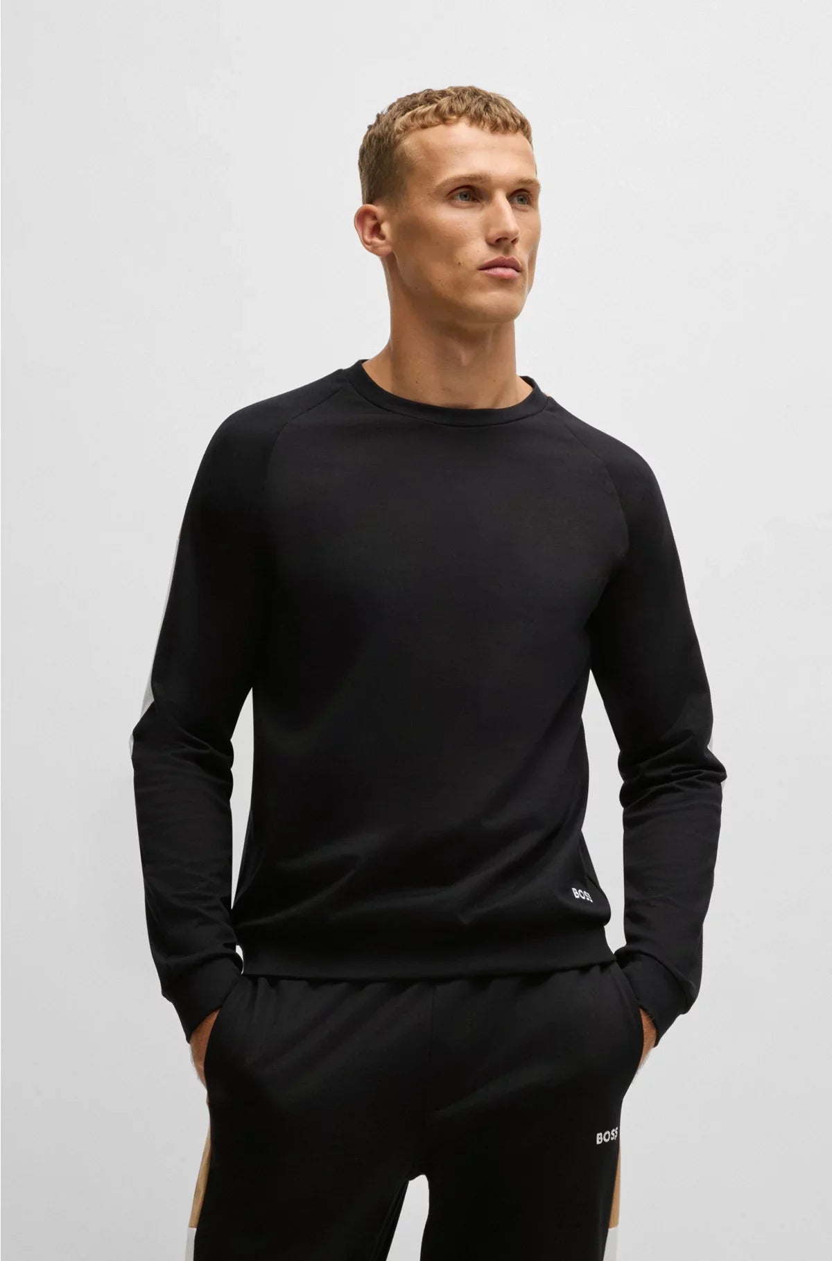 REGULAR-FIT SWEATSHIRT IN COTTON TERRY WITH CONTRAST PANELS