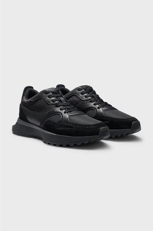 MIXED-MATERIAL TRAINERS WITH MESH AND LEATHER