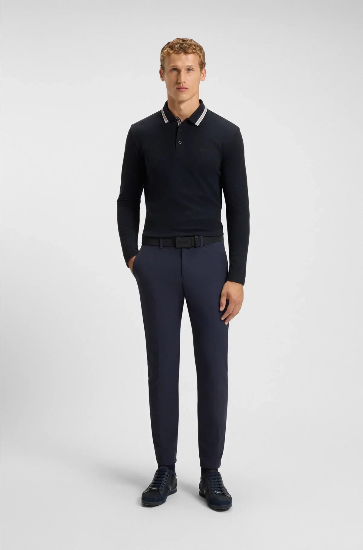 COTTON-PIQUE POLO SHIRT WITH CONTRAST LOGO
