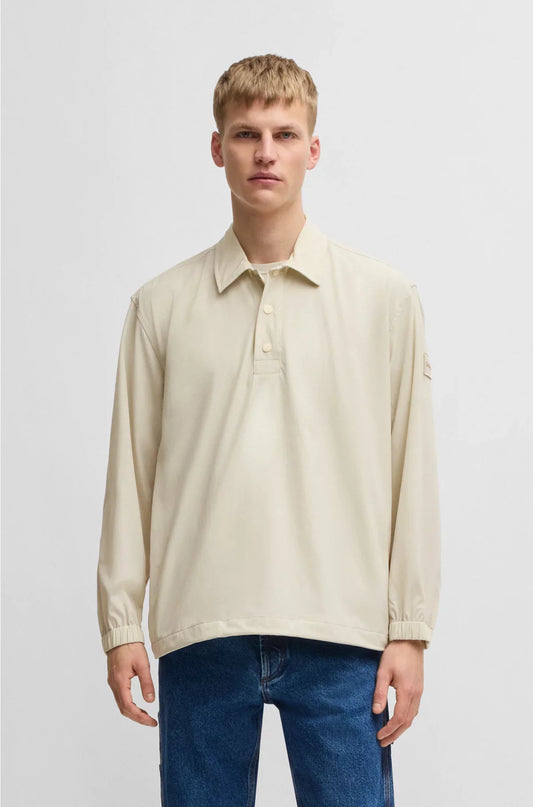 OVERSIZED-FIT OVERSHIRT IN WATER-REPELLENT STRETCH FABRIC