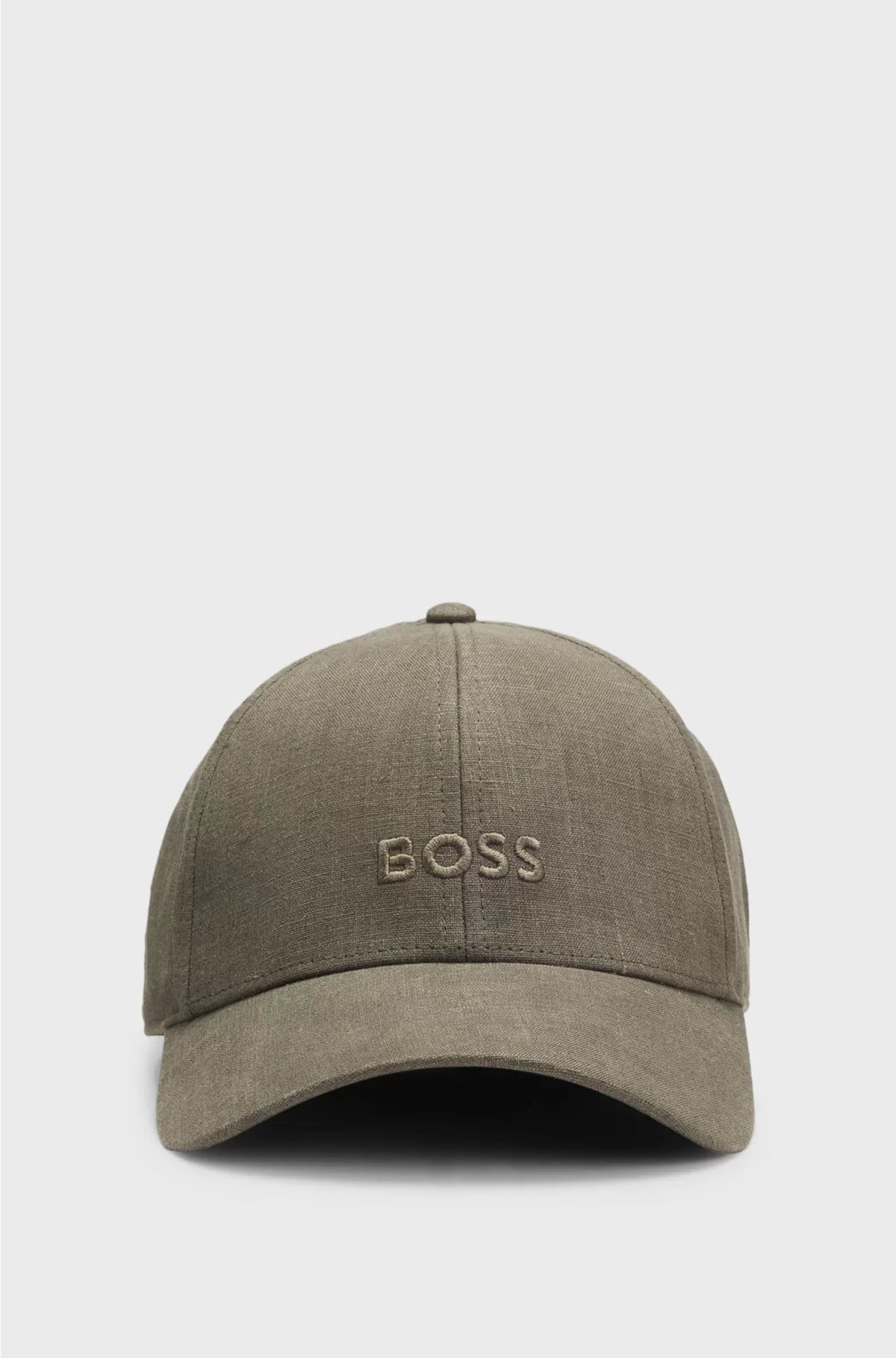 LINEN CAP WITH EMBROIDERED LOGO