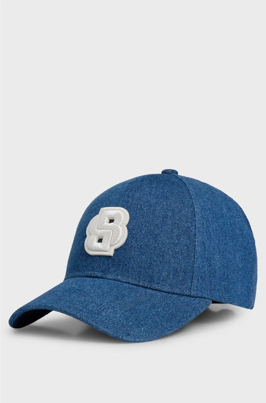 BERRETTO BLU-DENIM CON MONOGRAMMA DOPPIA B