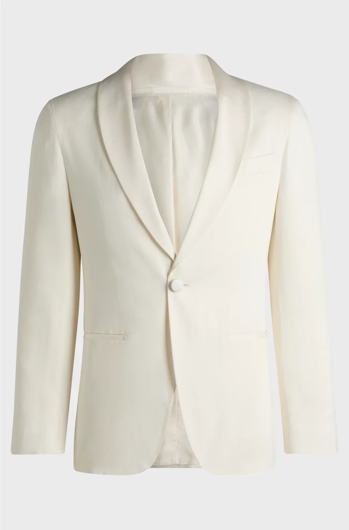 SLIM-FIT TUXEDO JACKET IN SILK AND LINEN