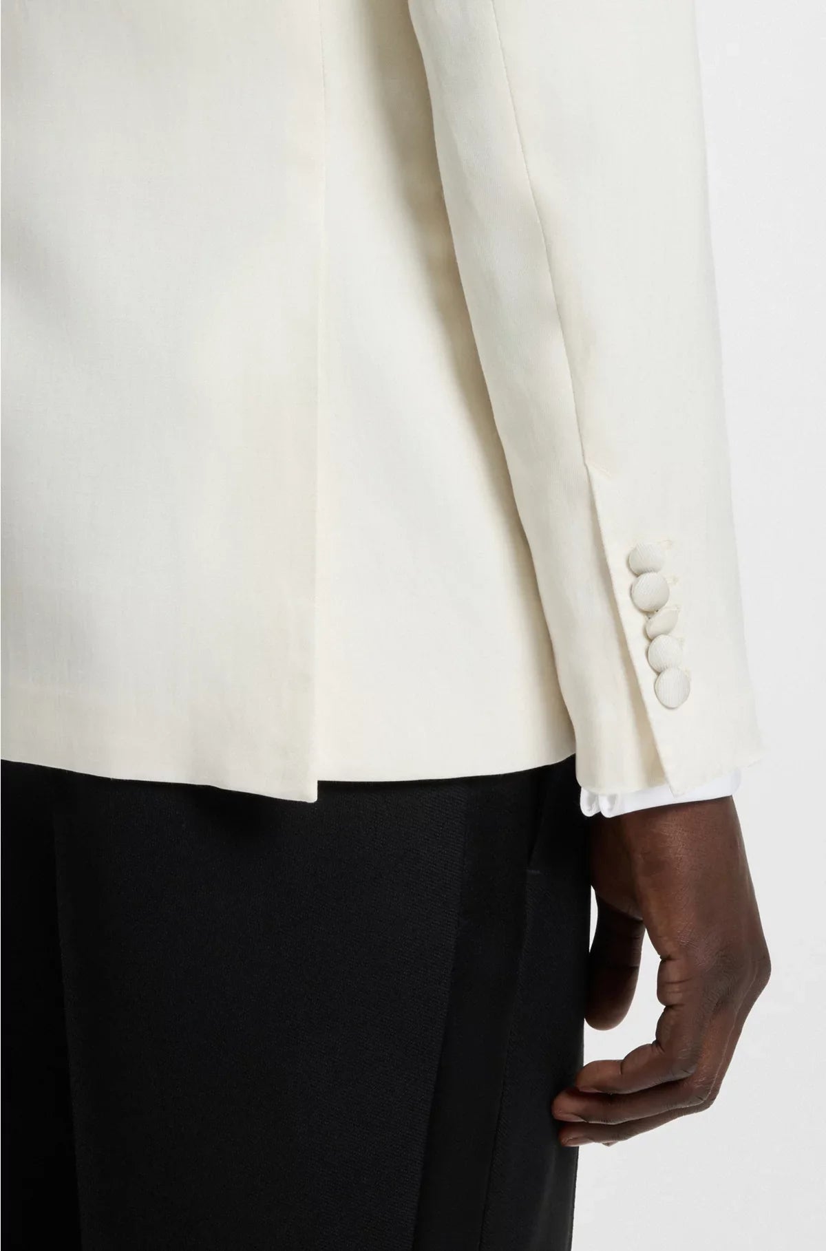 SLIM-FIT TUXEDO JACKET IN SILK AND LINEN