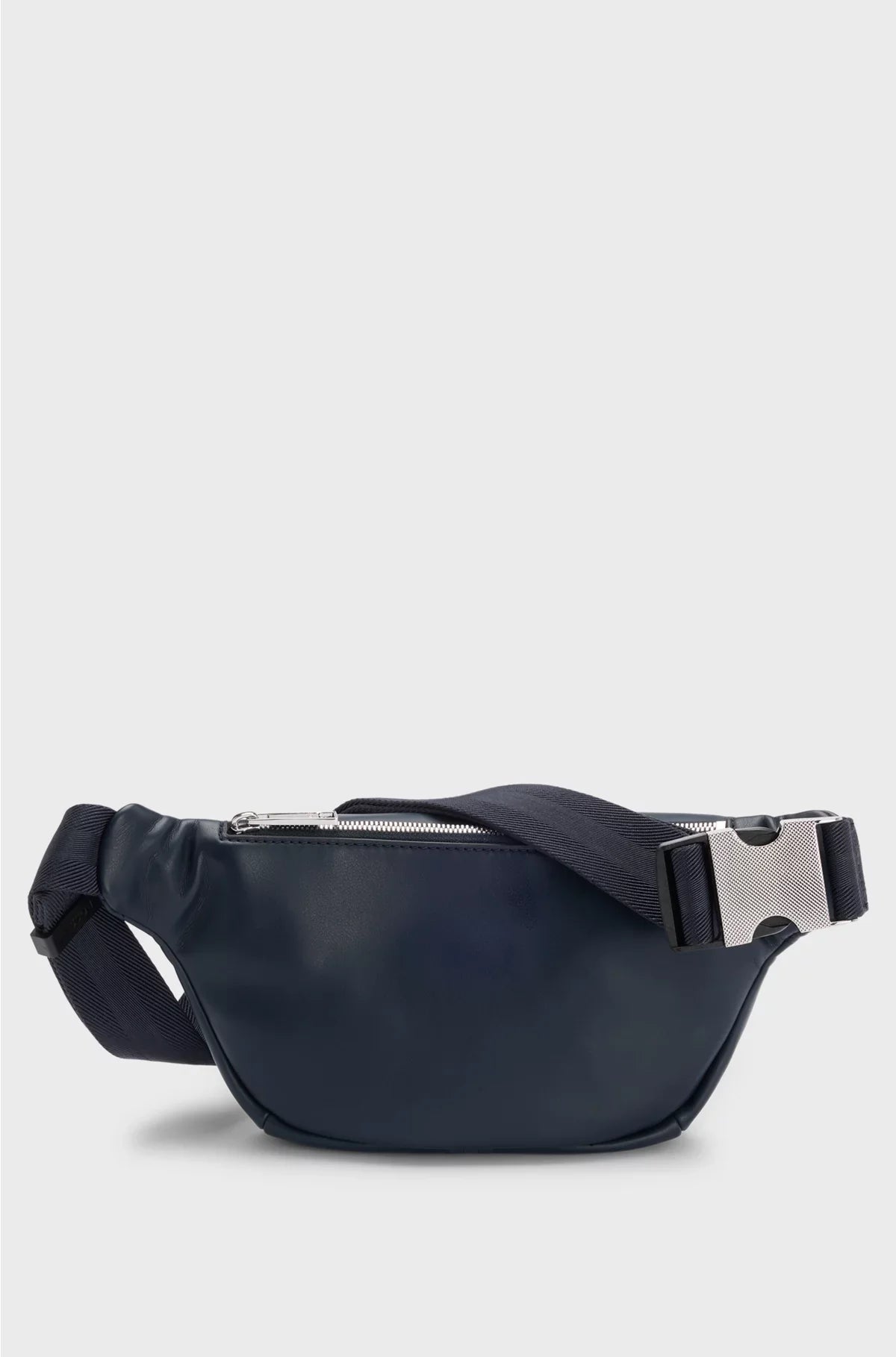 FAUX-LEATHER BELT BAG WITH TEXTURED TRIM