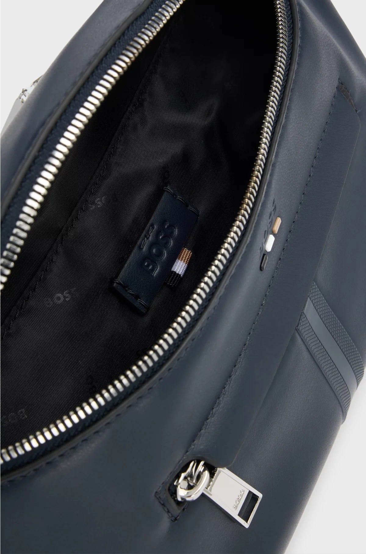 FAUX-LEATHER BELT BAG WITH TEXTURED TRIM