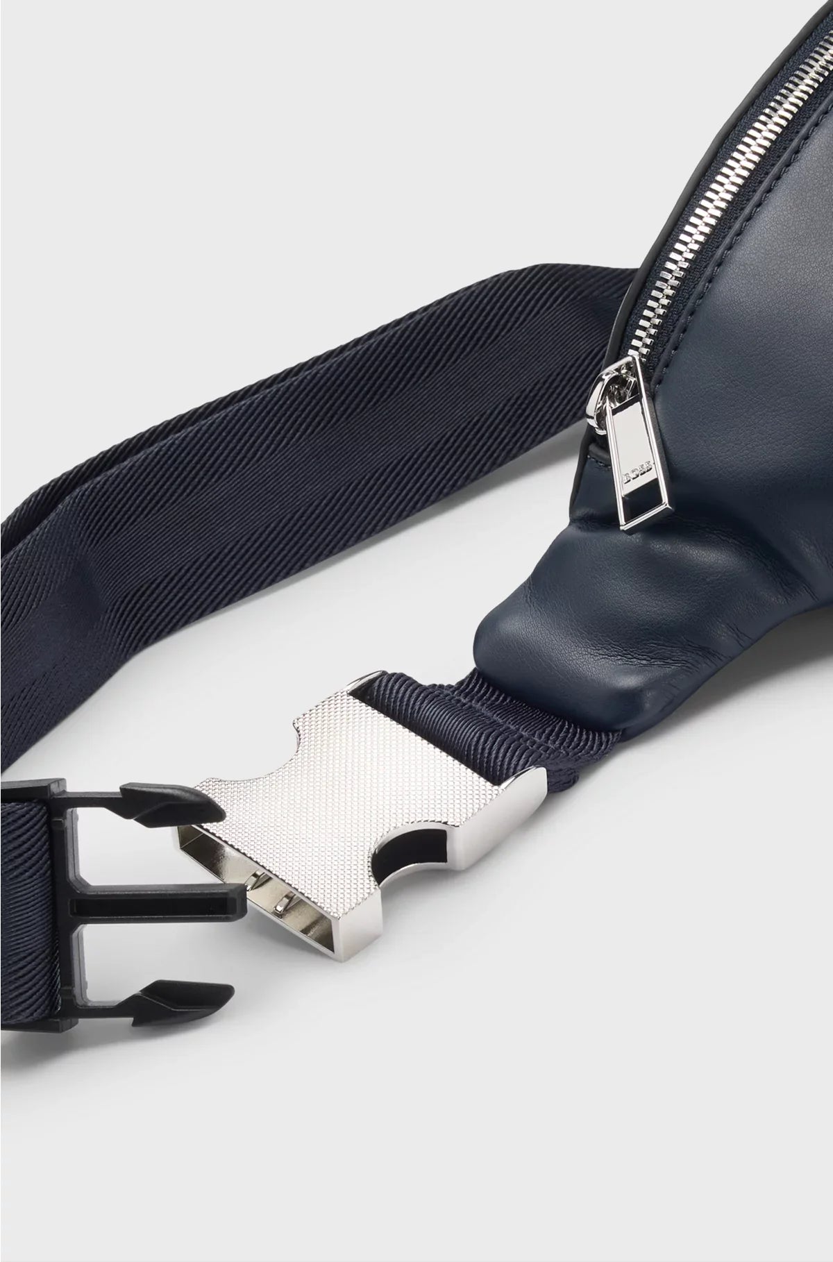 FAUX-LEATHER BELT BAG WITH TEXTURED TRIM