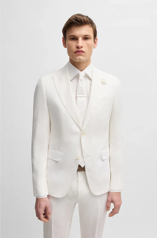 BLAZER SLIM FIT IN TELA DI LINO