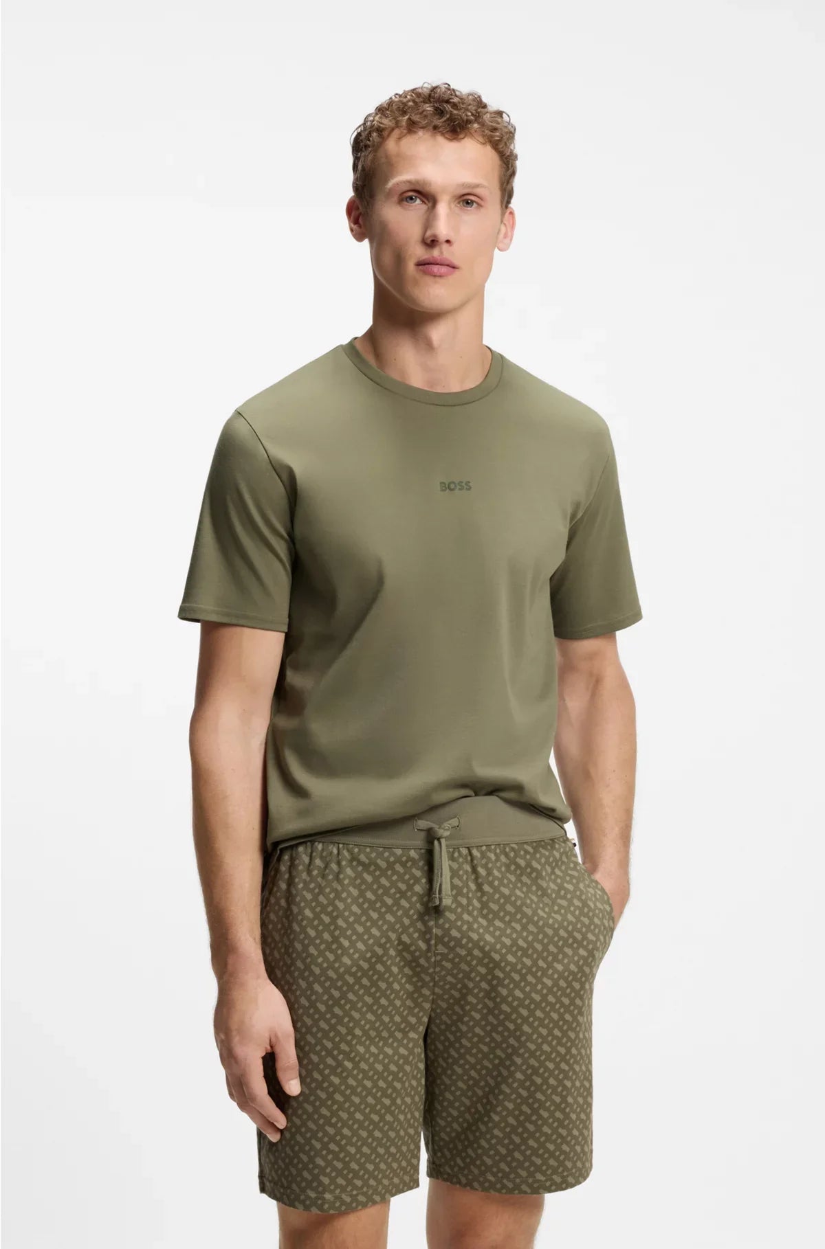 TWO-PIECE BRANDED PYJAMA SET IN INTERLOCK COTTON