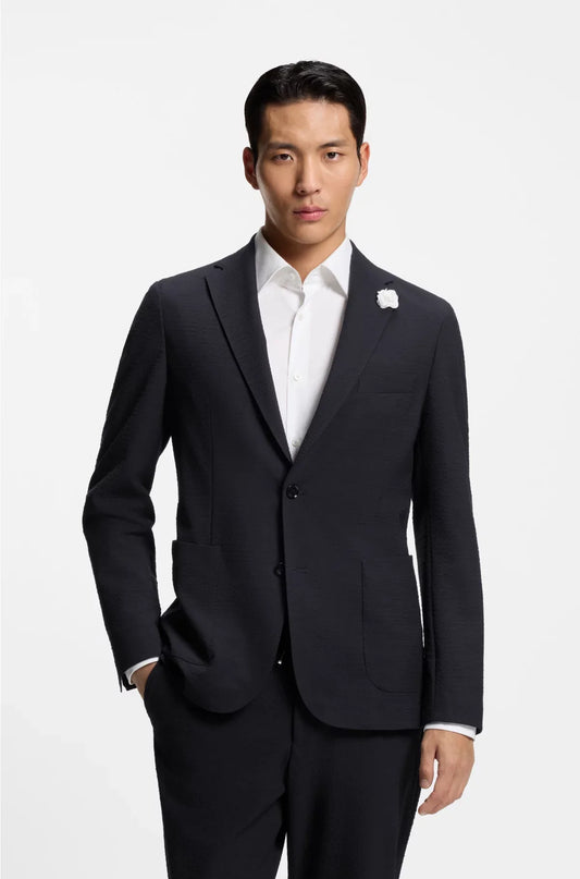 BLAZER SLIM-FIT IN SEERSUCKER ELASTICIZZATO