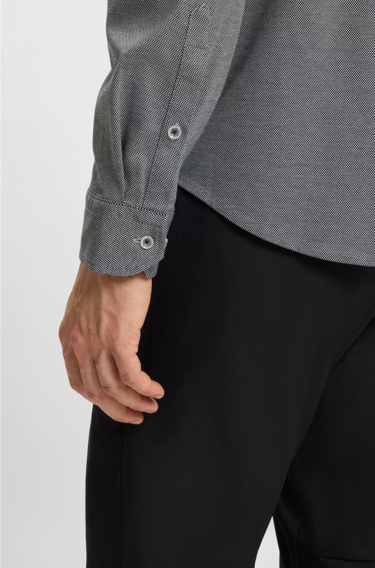 CAMICIA REGULAR-FIT IN JERSEY DI COTONE ANTIPIEGA
