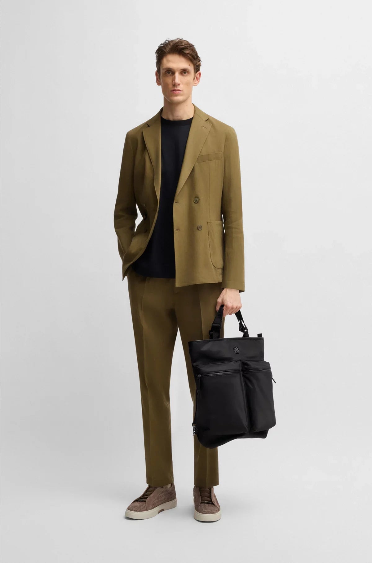 TWIN-POCKET TOTE BAG WITH SHOULDER STRAPS