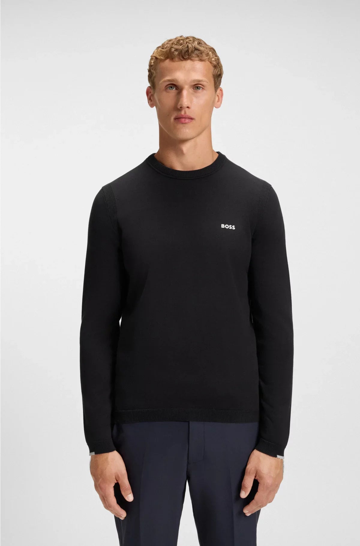 COTTON SWEATER WITH CONTRAST DETAILS