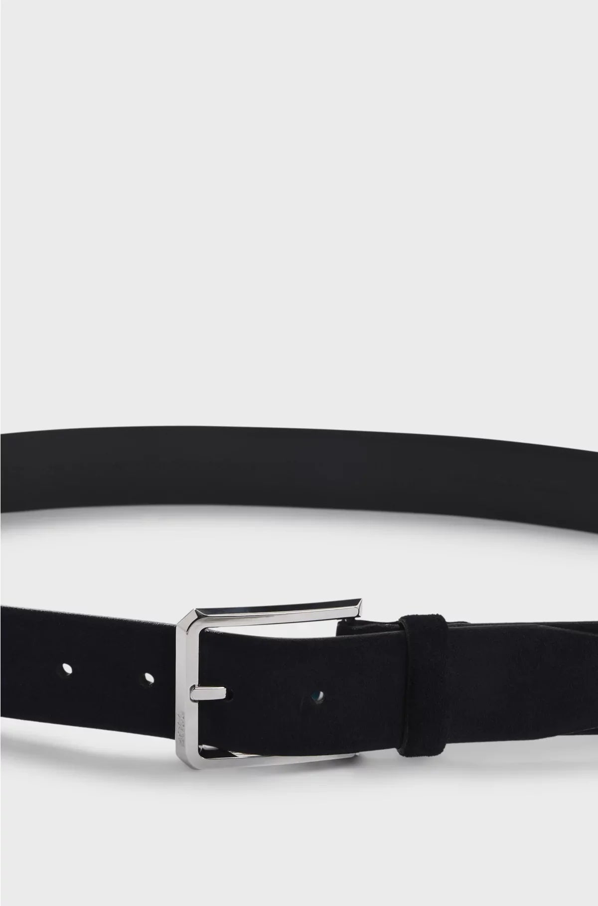 SUEDE BELT WITH SILVER-TONE BUCKLE