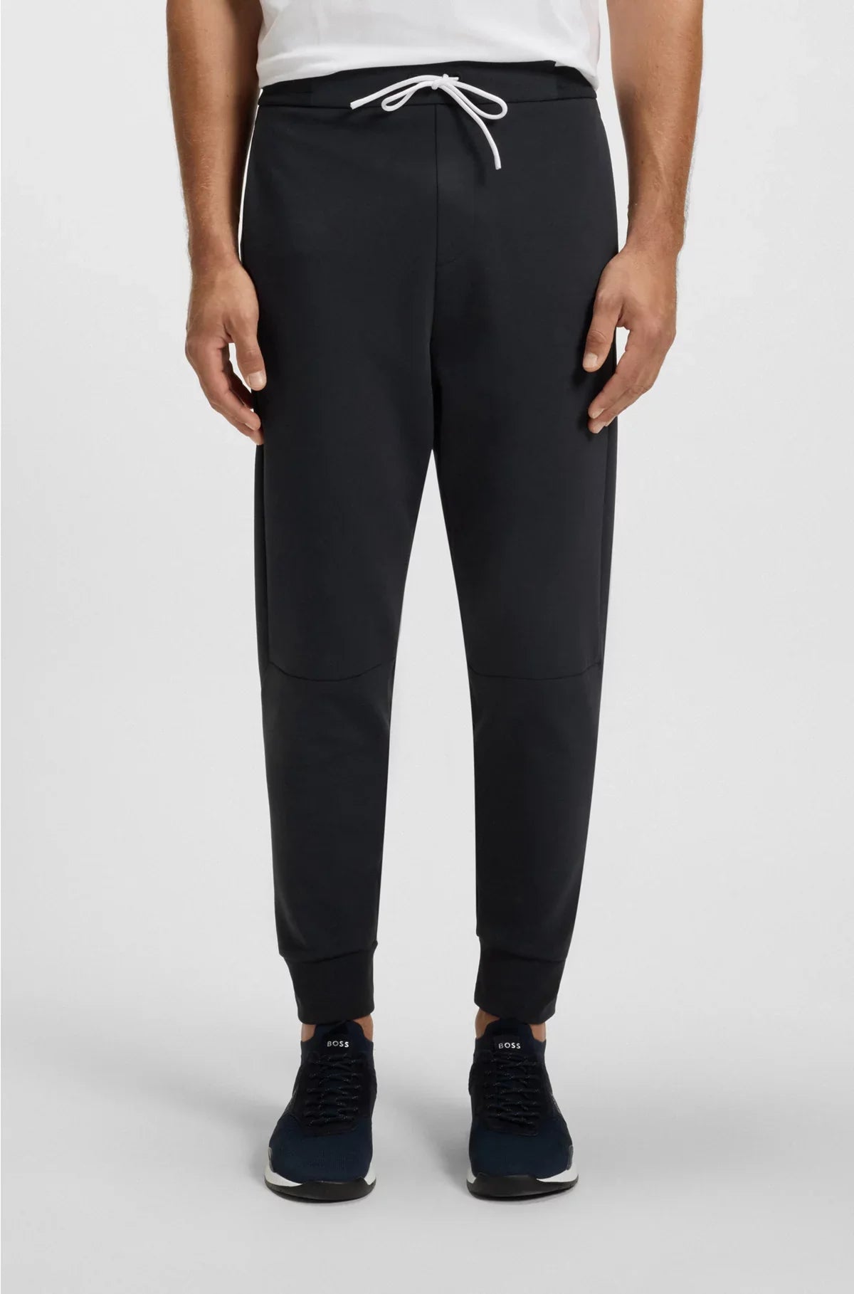 COTTON-BLEND TRACKSUIT BOTTOMS WITH STRIPED TRIMS